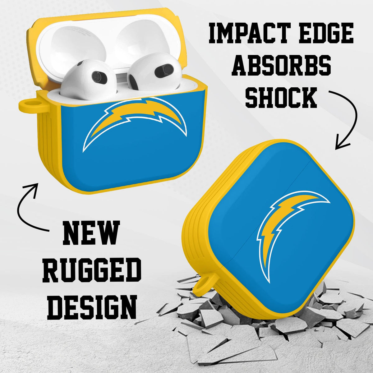 Los Angeles Chargers HDX Custom Name Case Cover for Apple AirPods Gen 3