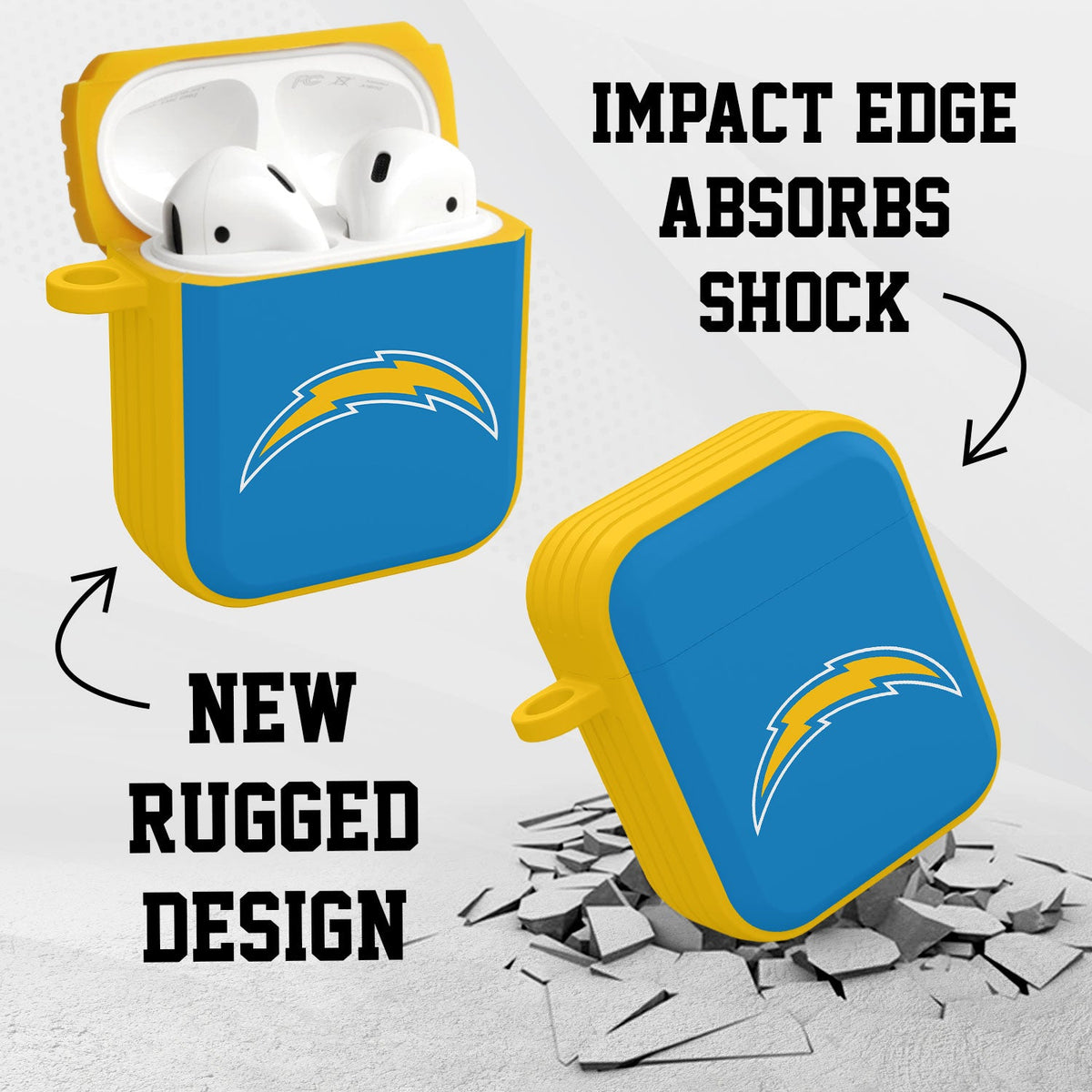 Los Angeles Chargers HDX Custom Name Case Cover for Apple AirPods Gen 1 &amp; 2