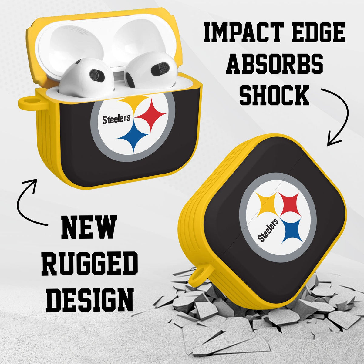 Pittsburgh Steelers HDX Custom Name Case Cover for Apple AirPods Gen 3