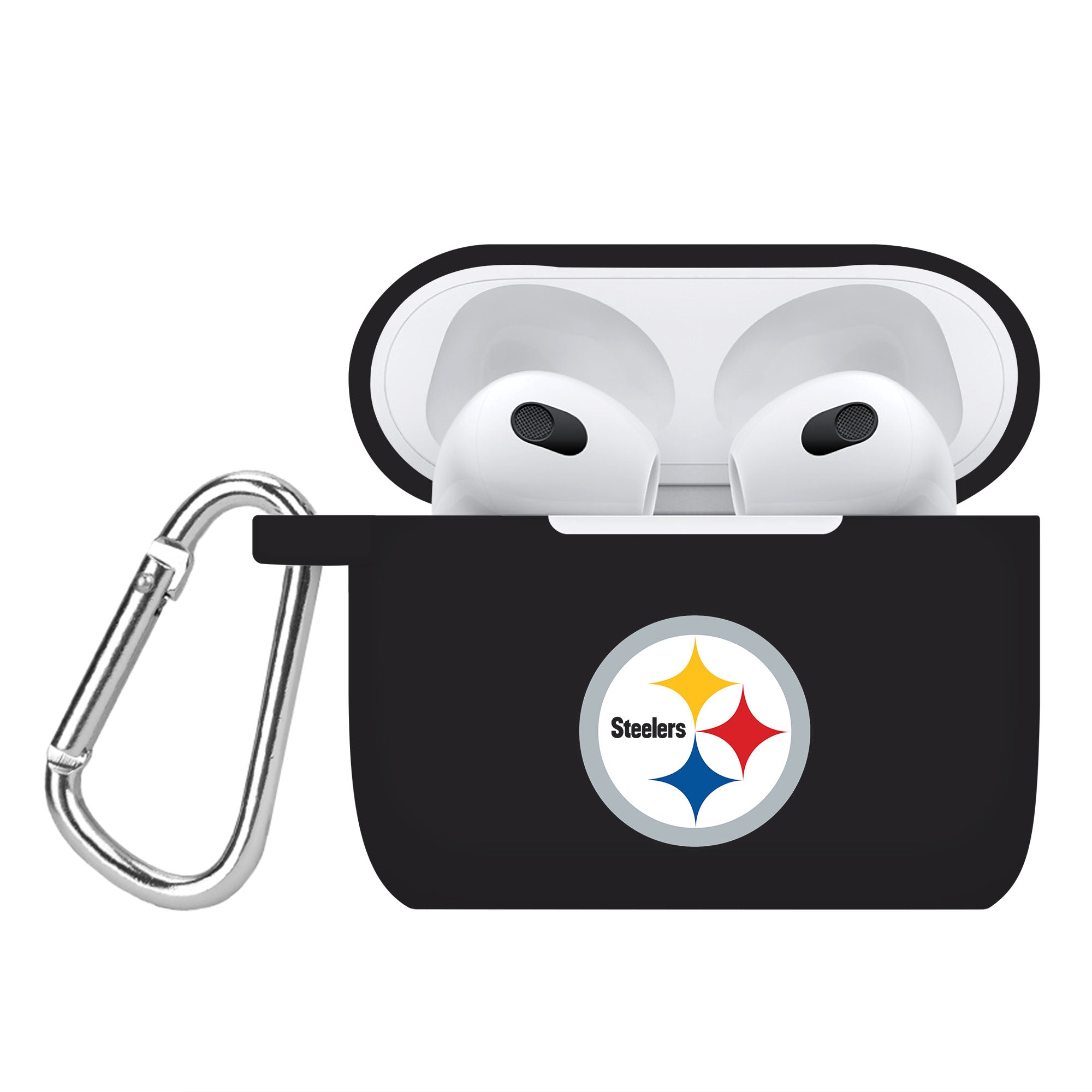 Pittsburgh Steelers Silicone Case Cover Compatible with Apple AirPods Generation 3 Battery Case (Black)
