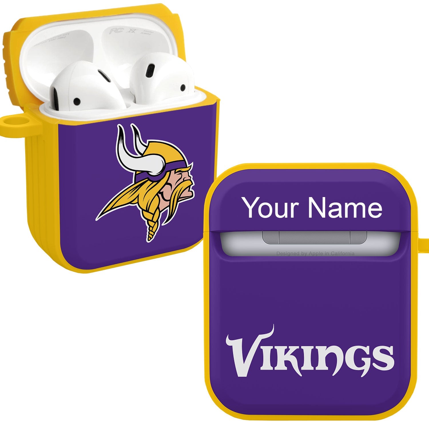 Minnesota Vikings HDX Custom Name Case Cover for Apple AirPods Gen 1 & 2