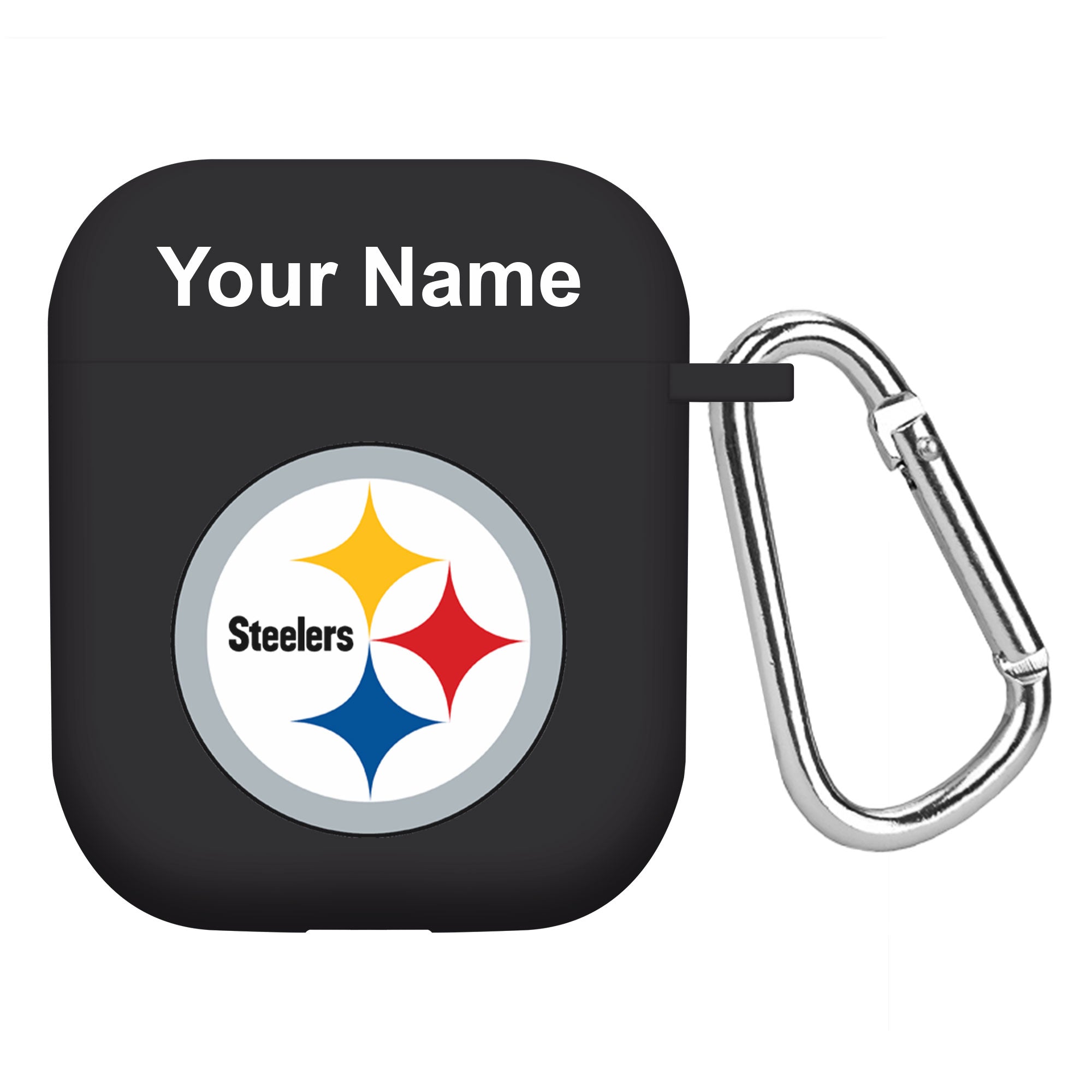 Pittsburgh Steelers Custom Name HD Apple AirPods Gen 1 & 2 Case Cover (Black)
