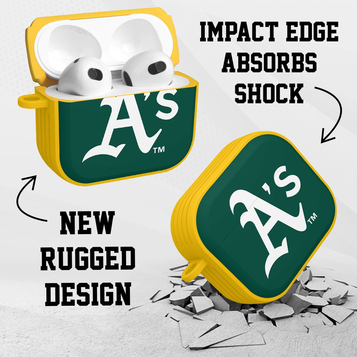 Oakland Athletics HDX Custom Name Case Cover Compatible with Apple AirPods Gen 3