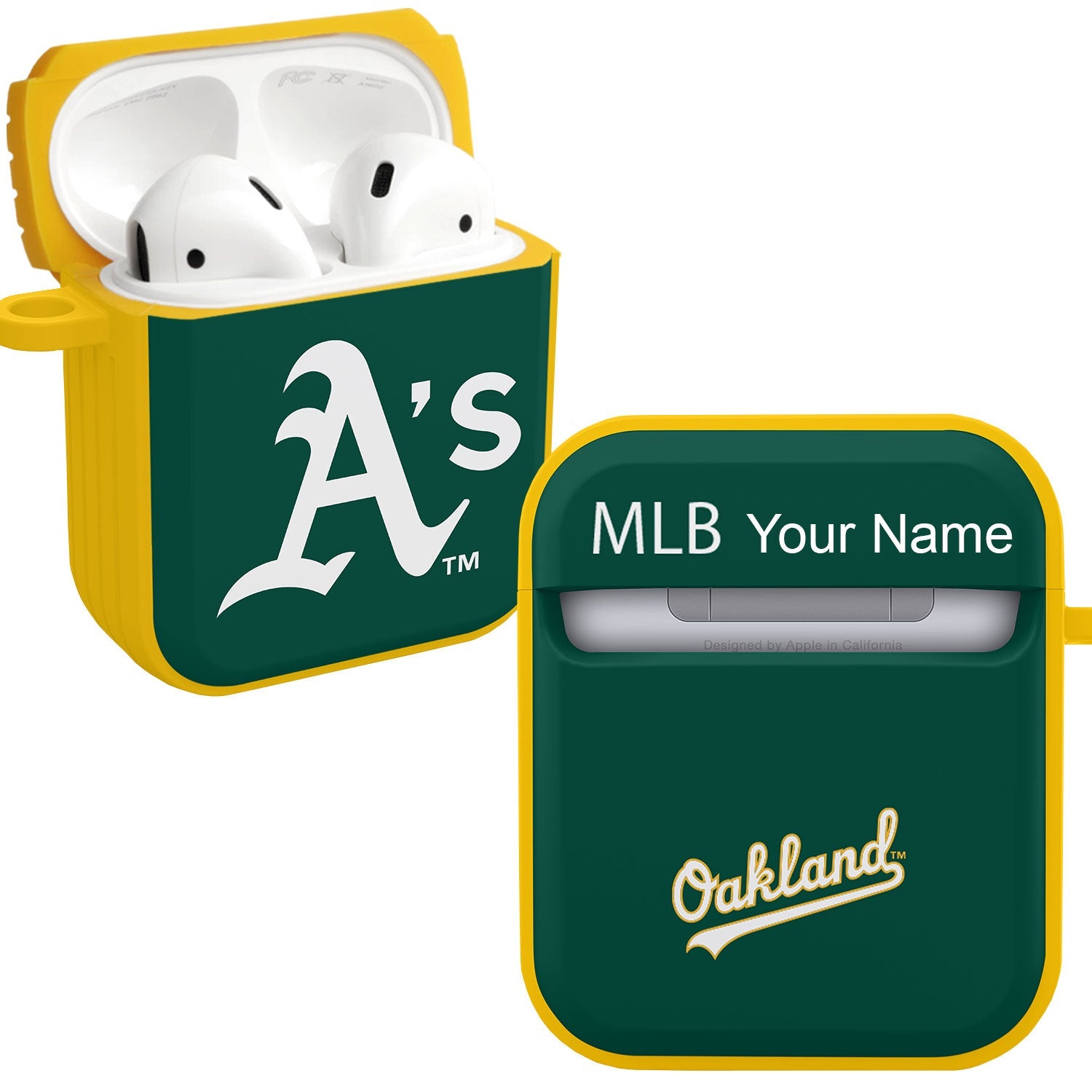 Oakland Athletics HDX Custom Name Case Cover Compatible with Apple AirPods Gen 1 & 2