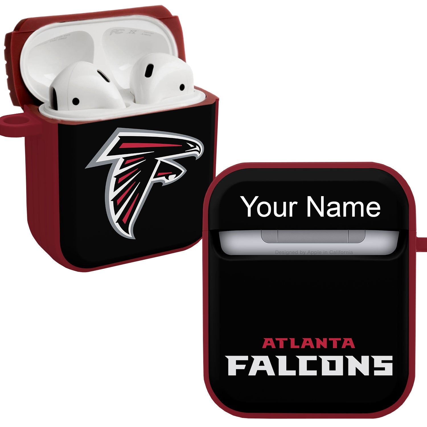 Atlanta Falcons HDX Custom Name Case Cover for Apple AirPods Gen 1 & 2