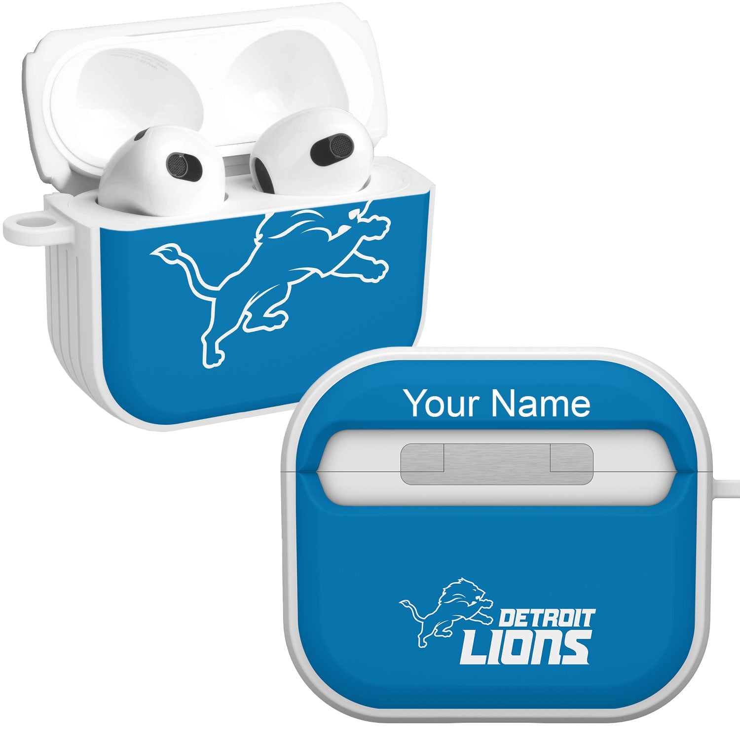 Detroit Lions HDX Custom Name Case Cover for Apple AirPods Gen 3