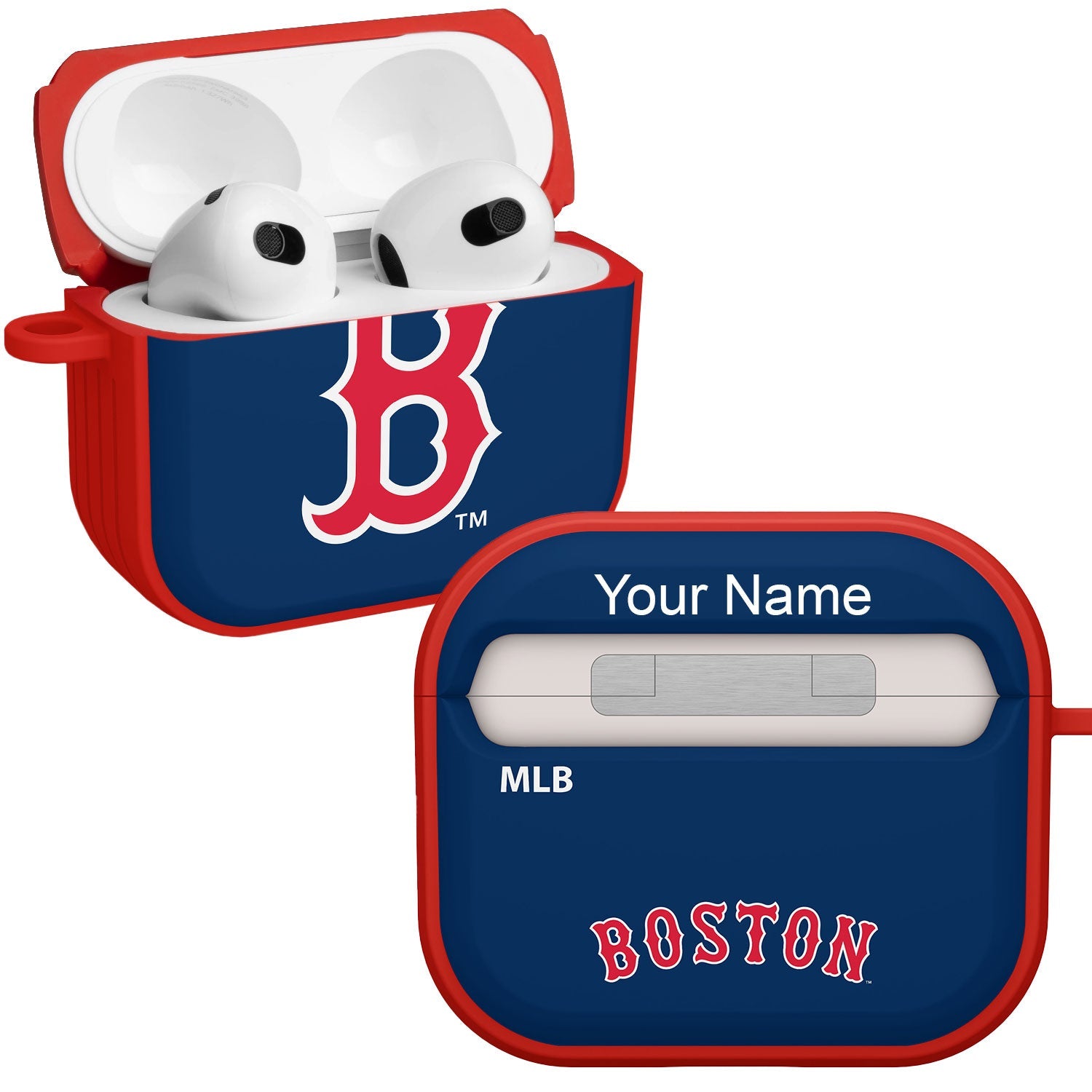 Boston Red Sox HDX Custom Name Case Cover Compatible with Apple AirPods Gen 3