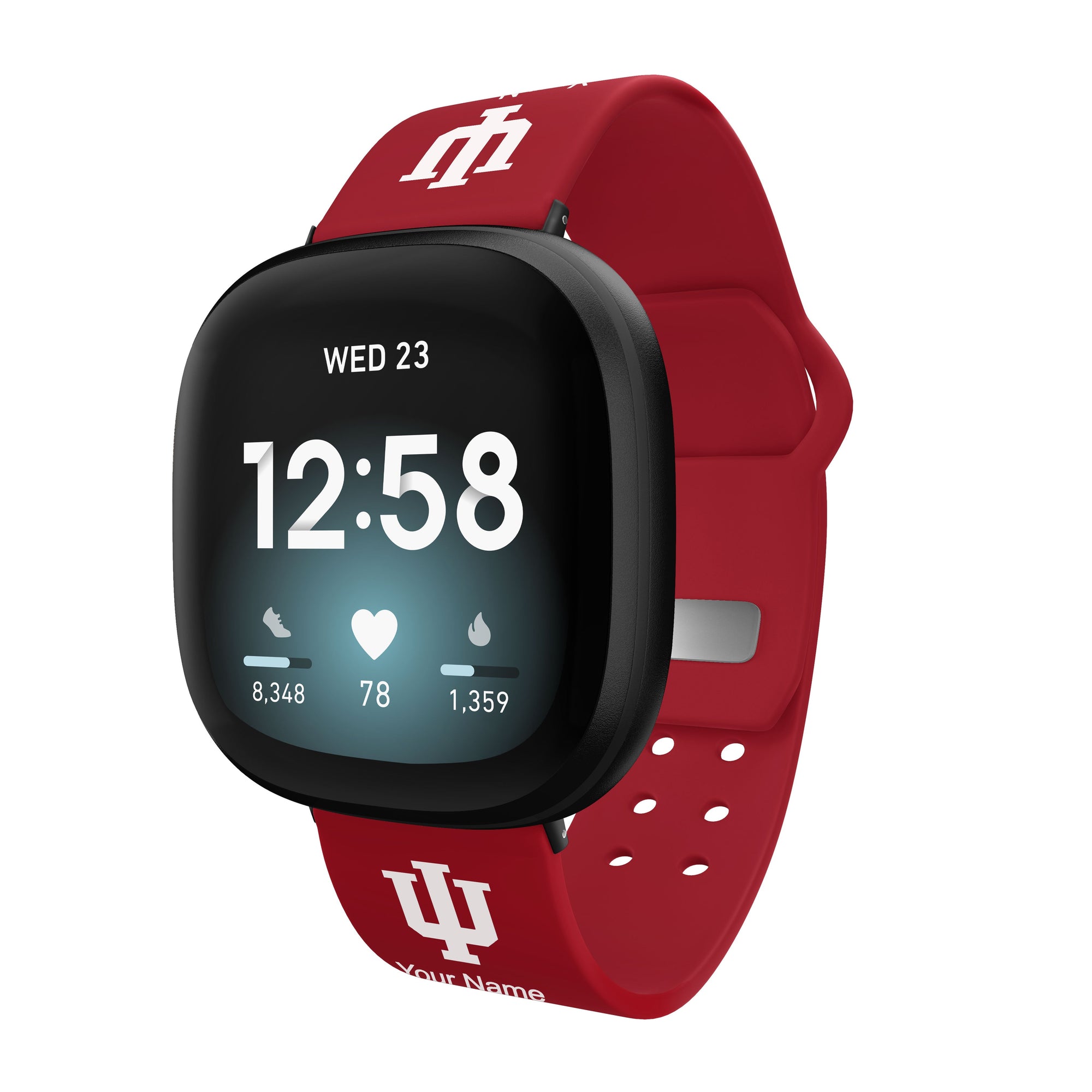 Indiana Hoosiers Custom Name HD FitBit Versa 3 & Sense Watch Band