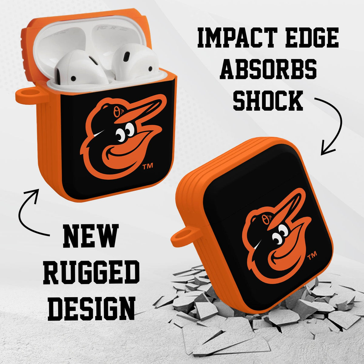 Baltimore Orioles HDX Custom Name Case Cover Compatible with Apple AirPods Gen 1 &amp; 2