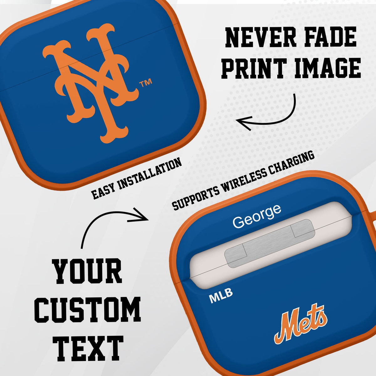 New York Mets HDX Custom Name Case Cover Compatible with Apple AirPods Gen 3
