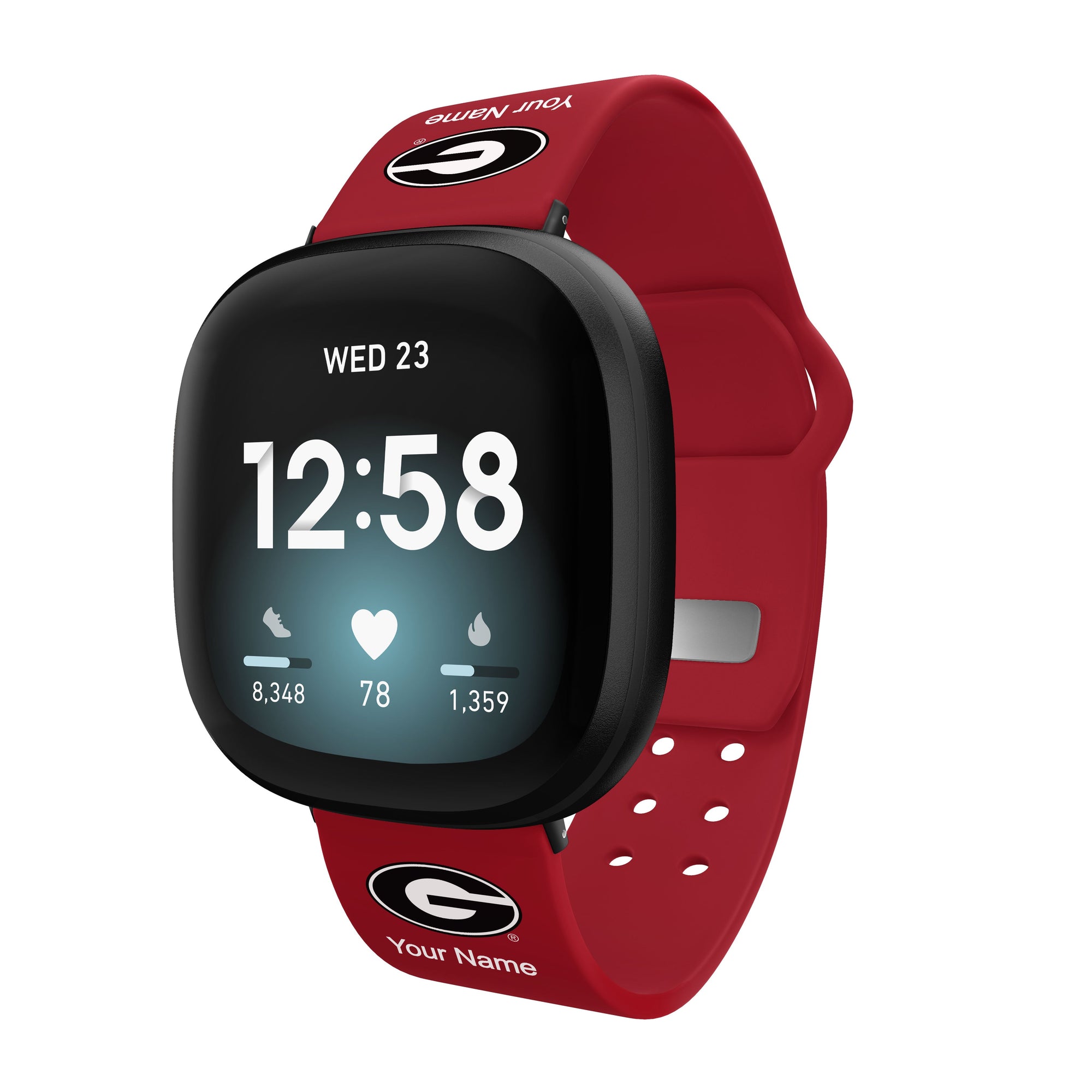 Georgia Bulldogs Custom Name HD FitBit Versa 3 & Sense Watch Band