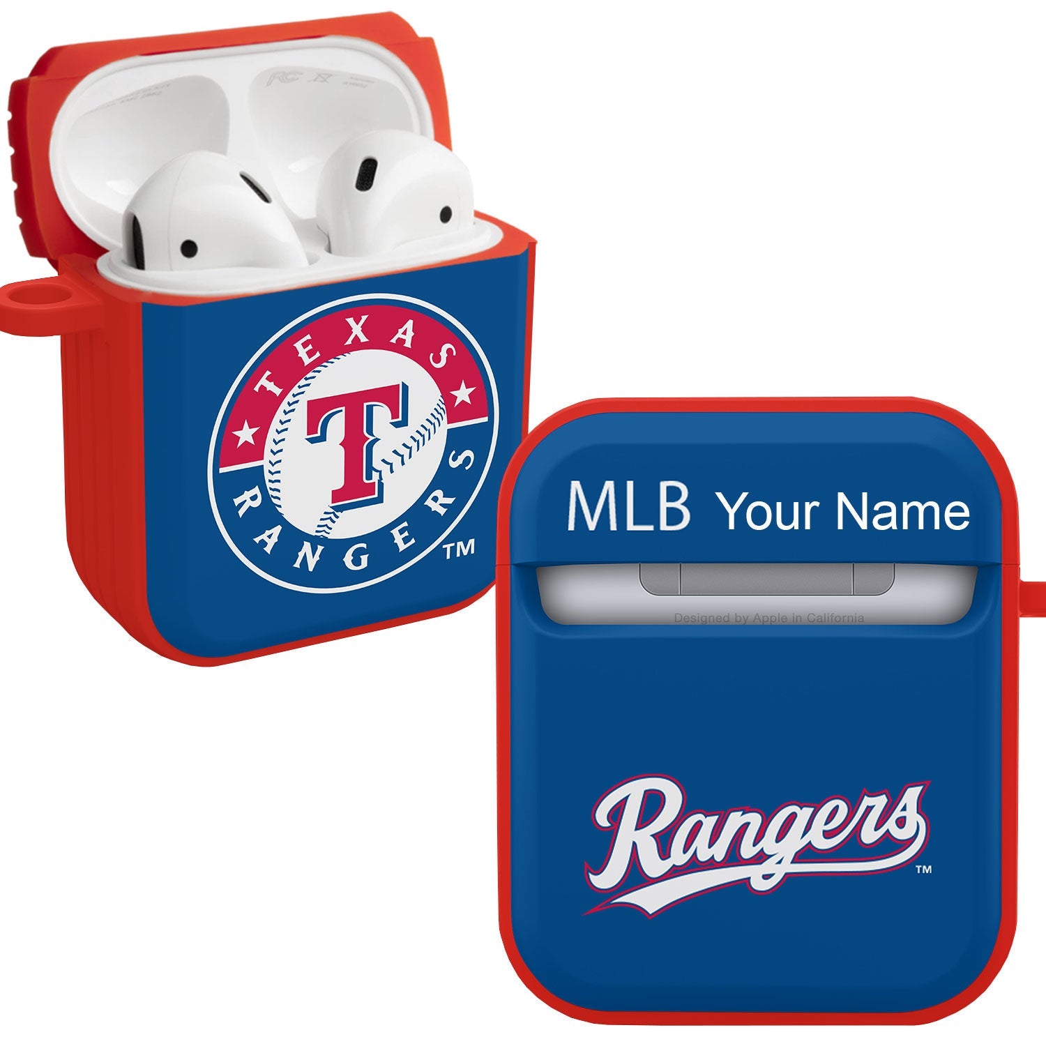 Texas Rangers HDX Custom Name Case Cover Compatible with Apple AirPods Gen 1 & 2