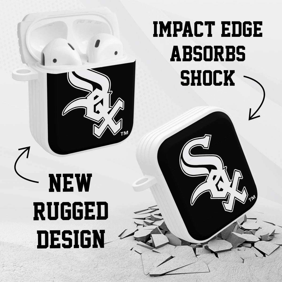 Chicago White Sox HDX Custom Name Case Cover Compatible with Apple AirPods Gen 1 &amp; 2