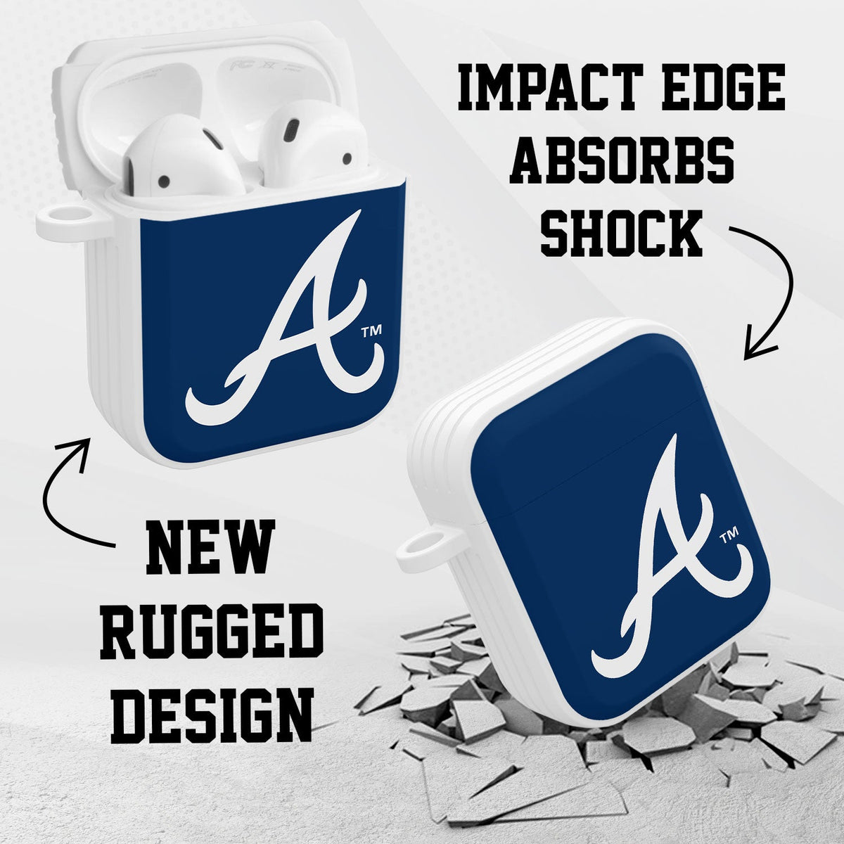 Atlanta Braves HDX Custom Name Case Cover Compatible with Apple AirPods Gen 1 &amp; 2