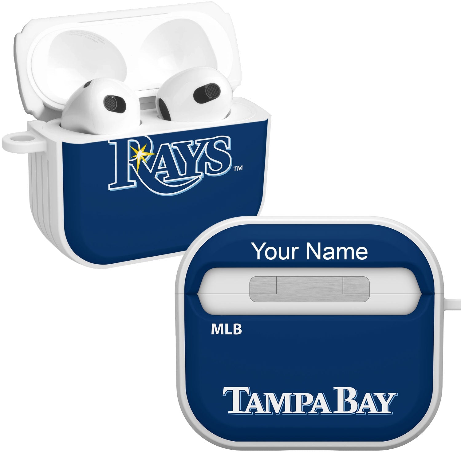 Tampa Bay Rays HDX Custom Name Case Cover Compatible with Apple AirPods Gen 3