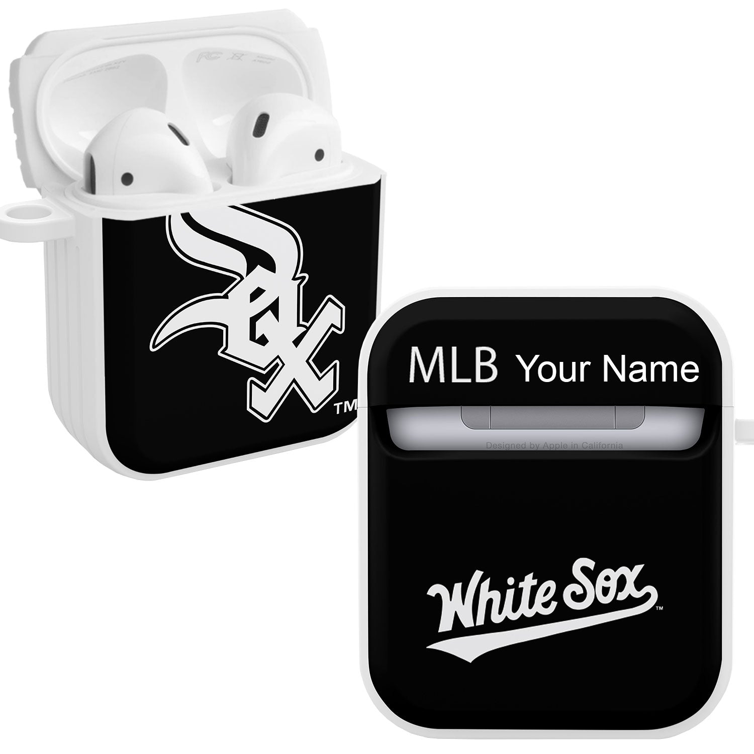 Chicago White Sox HDX Custom Name Case Cover Compatible with Apple AirPods Gen 1 & 2