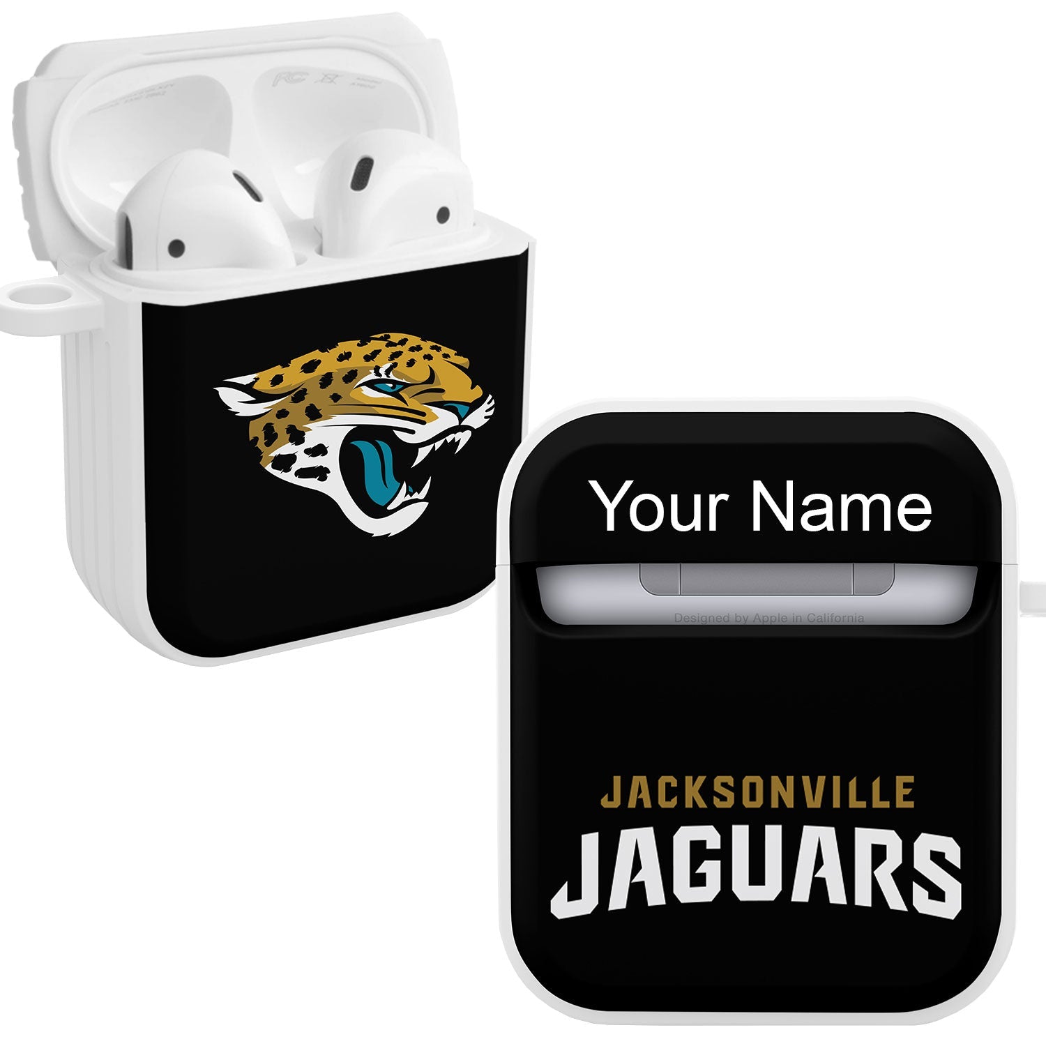 Jacksonville Jaguars HDX Custom Name Case Cover for Apple AirPods Gen 1 & 2