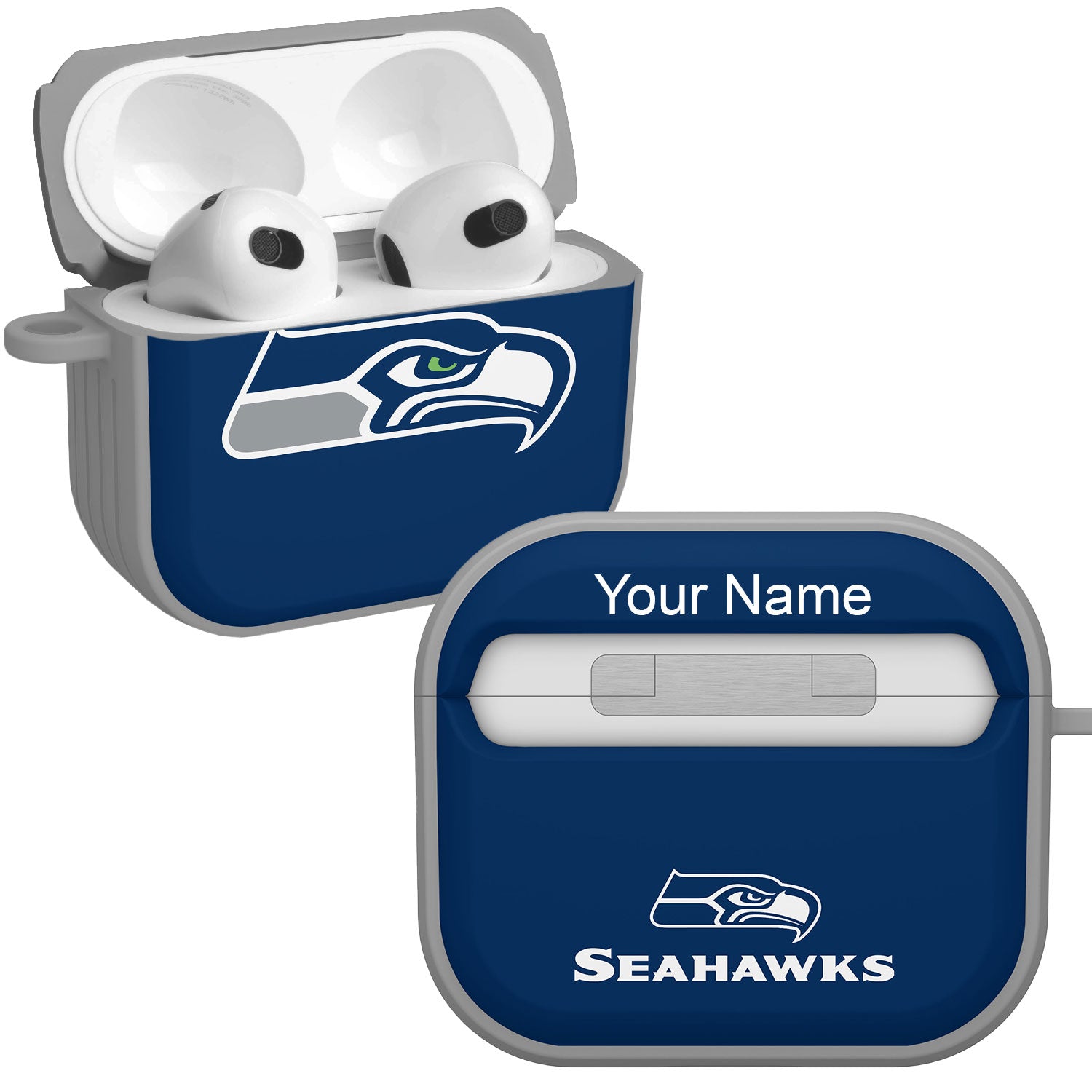 Seattle Seahawks HDX Custom Name Case Cover for Apple AirPods Gen 3