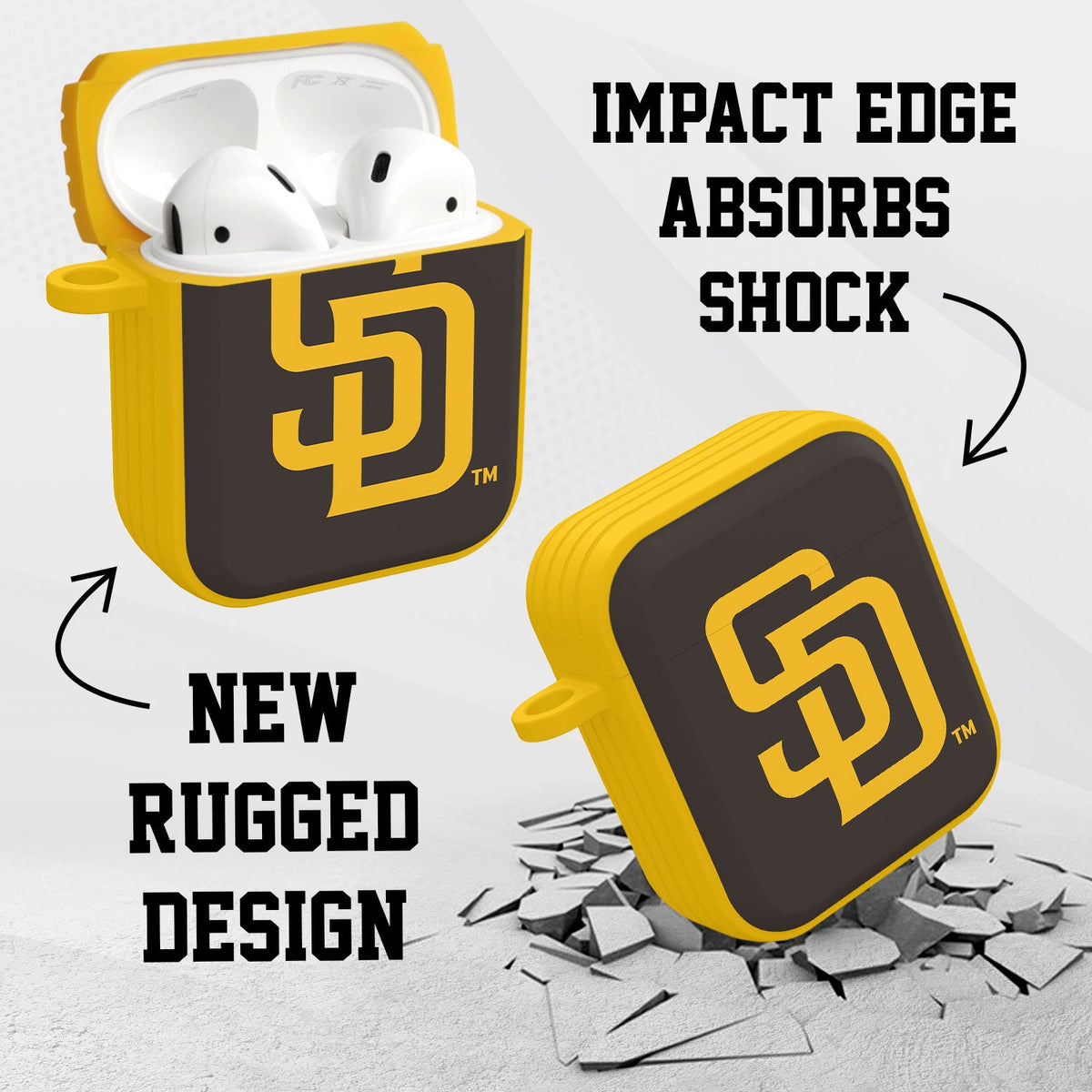 San Diego Padres HDX Custom Name Case Cover Compatible with Apple AirPods Gen 1 &amp; 2