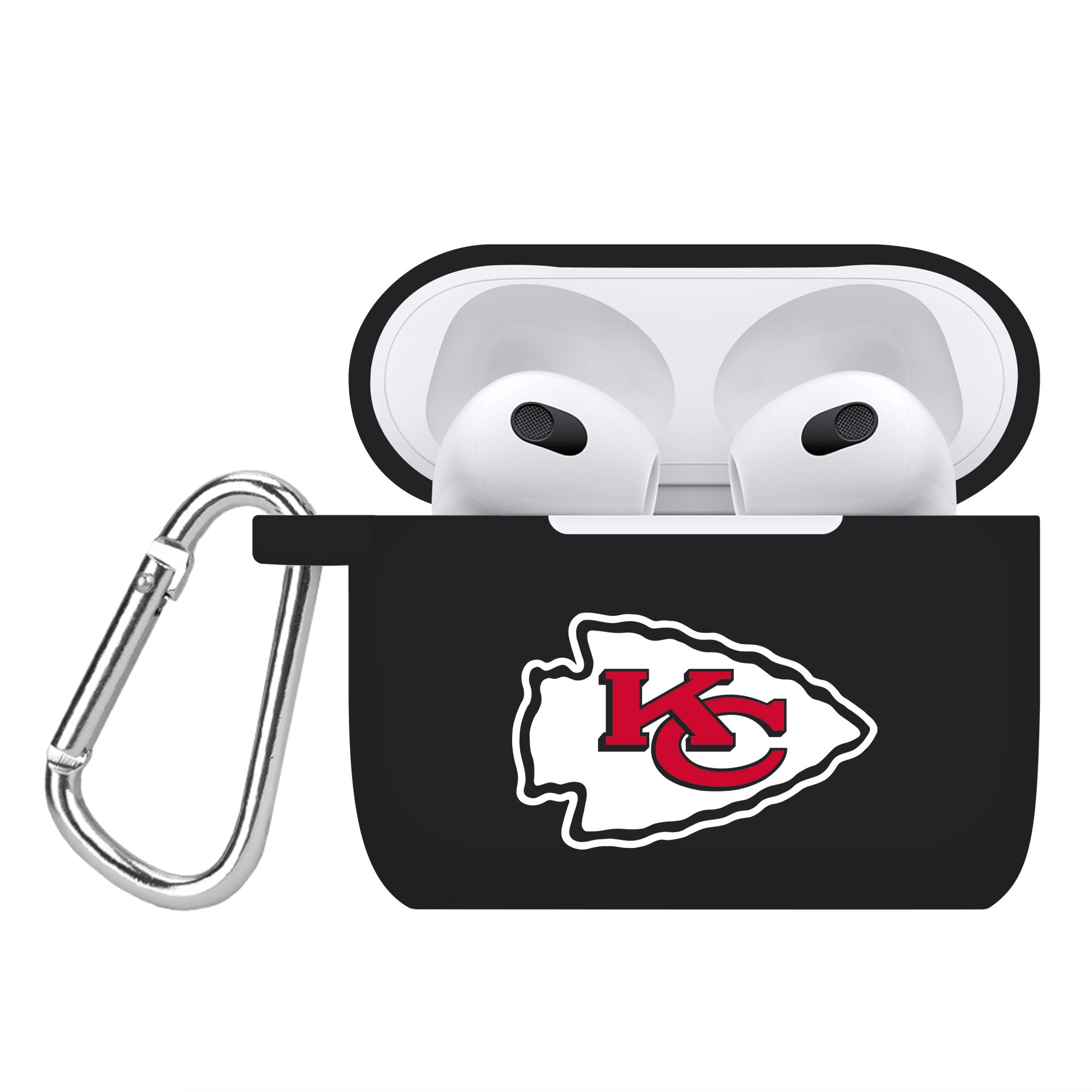 Kansas City Chiefs Silicone Case Cover Compatible with Apple AirPods Generation 3 Battery Case (Black)
