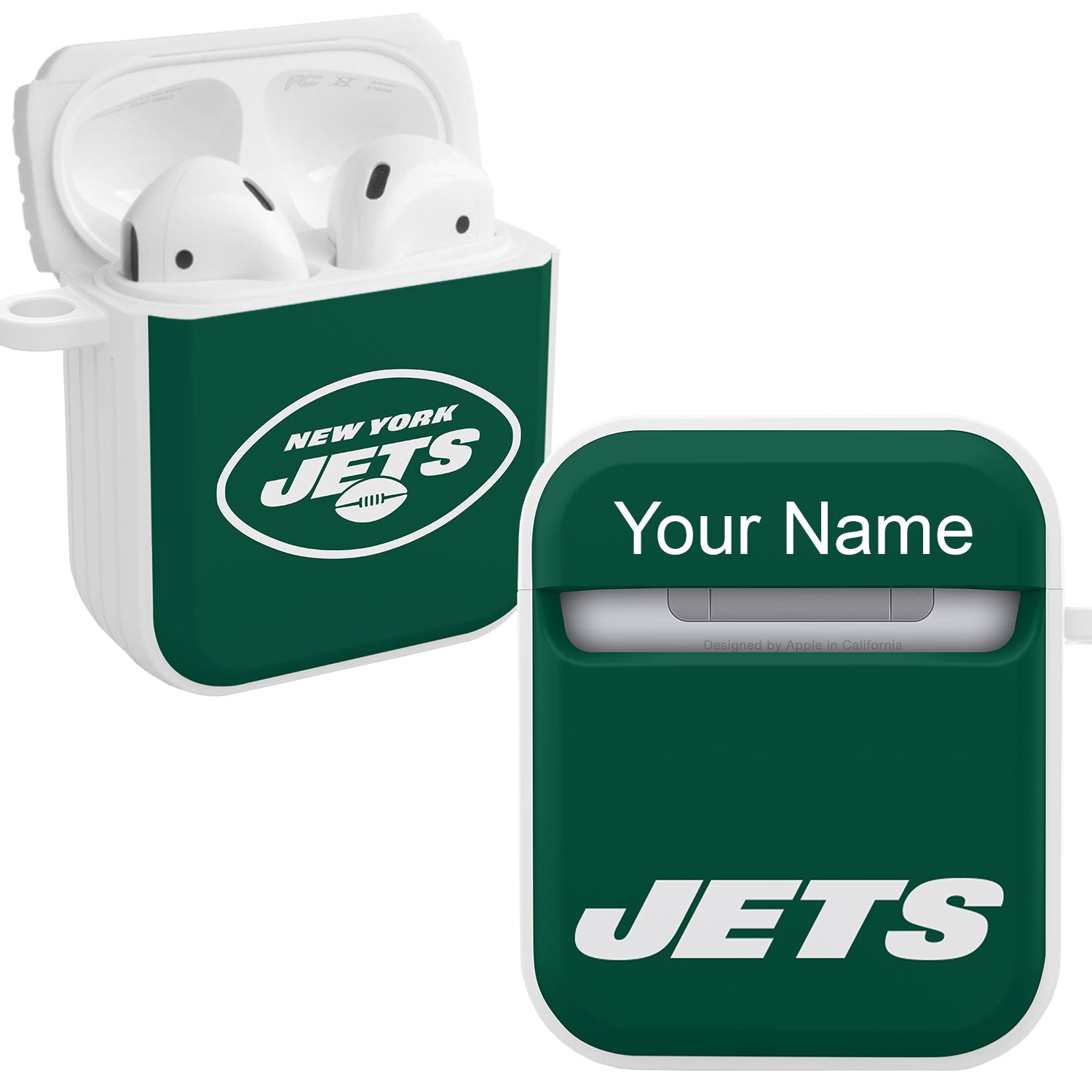 New York Jets HDX Custom Name Case Cover for Apple AirPods Gen 1 & 2