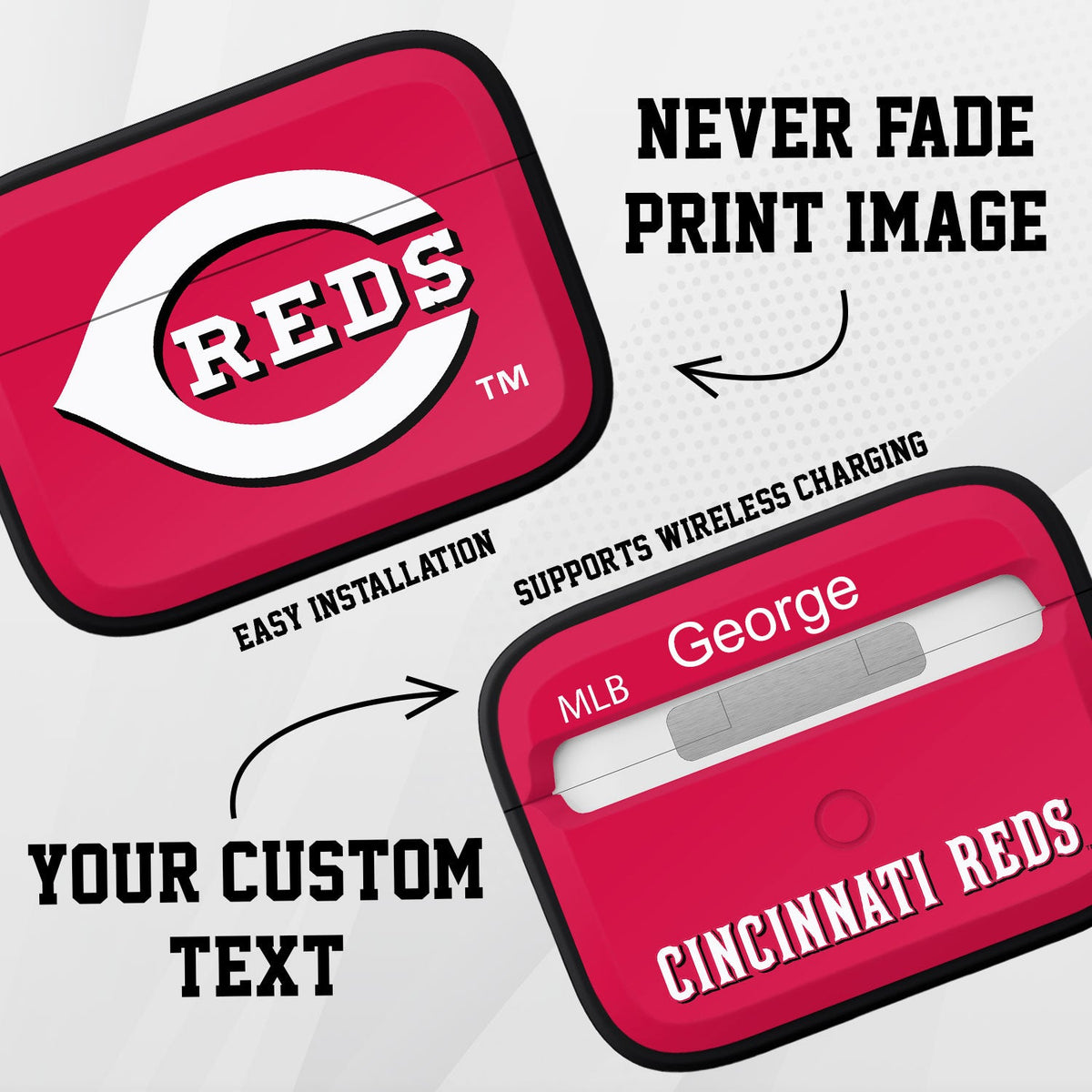 Cincinnati Reds Custom HDX Apple AirPods Pro Cover (Classic)