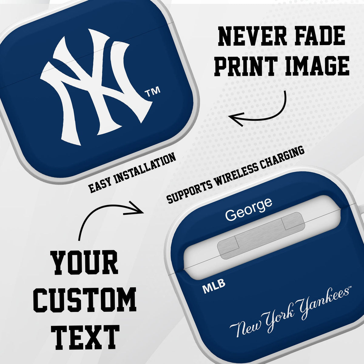 New York Yankees HDX Custom Name Case Cover Compatible with Apple AirPods Gen 3