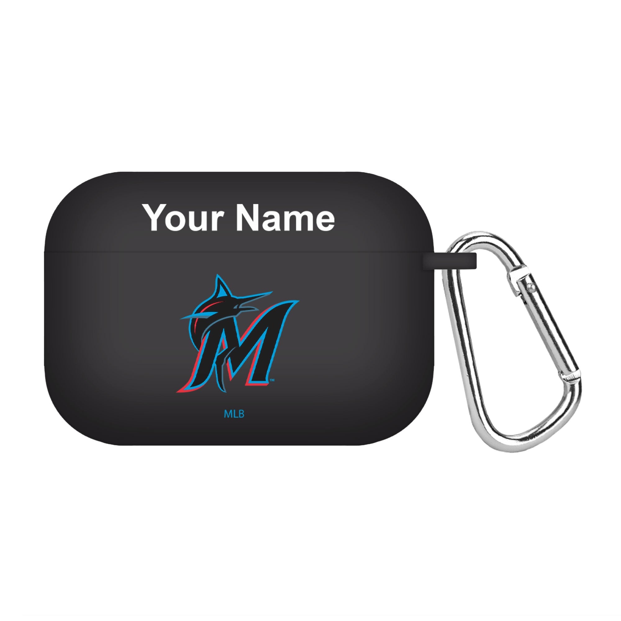 Game Time Miami Marlins HD Custom Name Case Cover Compatible with Apple AirPods Pro Battery Case