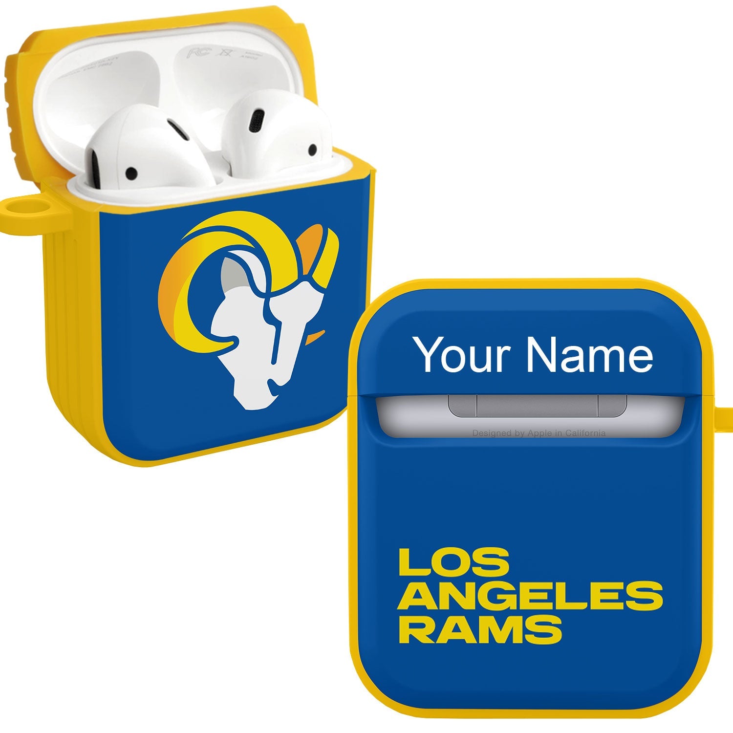 Los Angeles Rams HDX Custom Name Case Cover for Apple AirPods Gen 1 & 2