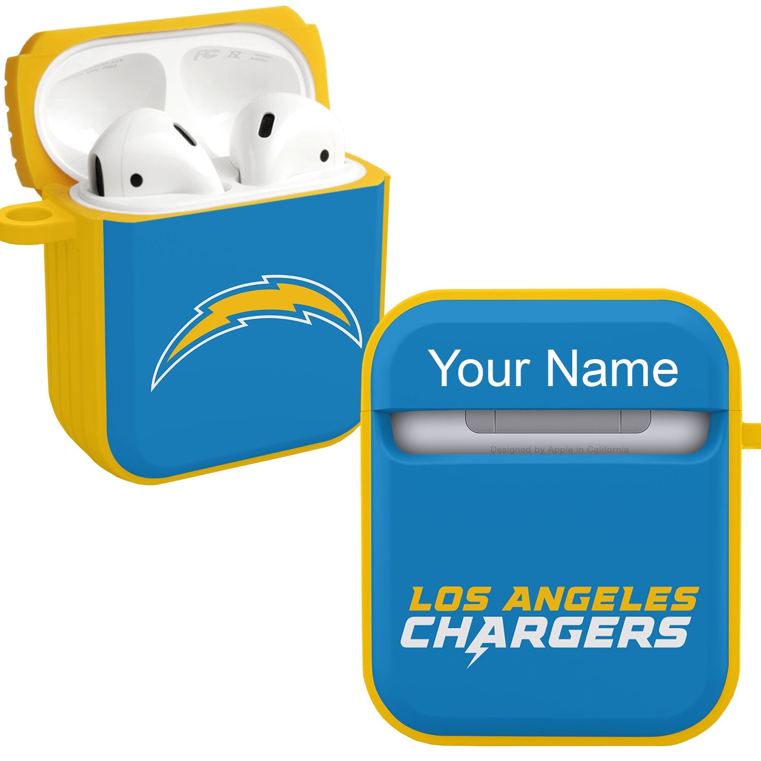 Los Angeles Chargers HDX Custom Name Case Cover for Apple AirPods Gen 1 & 2