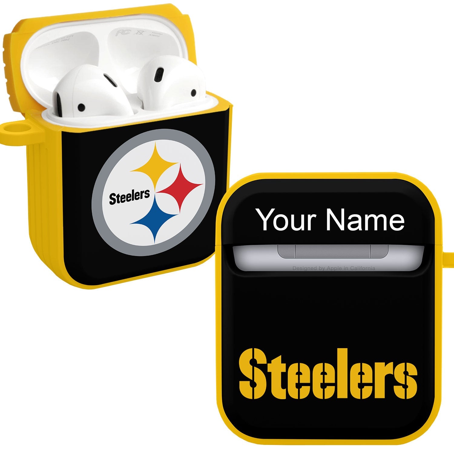 Pittsburgh Steelers HDX Custom Name Case Cover for Apple AirPods Gen 1 & 2