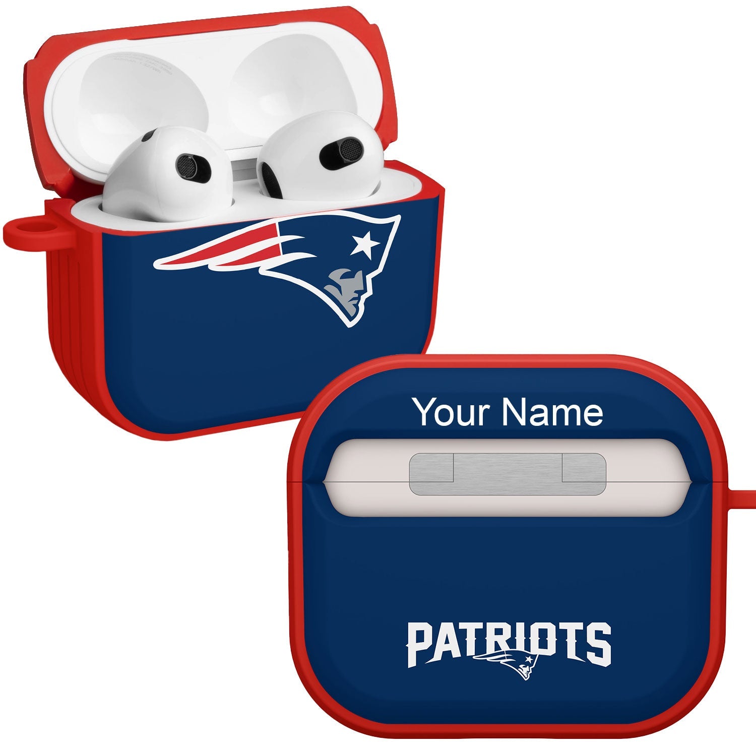 New England Patriots HDX Custom Name Case Cover for Apple AirPods Gen 3