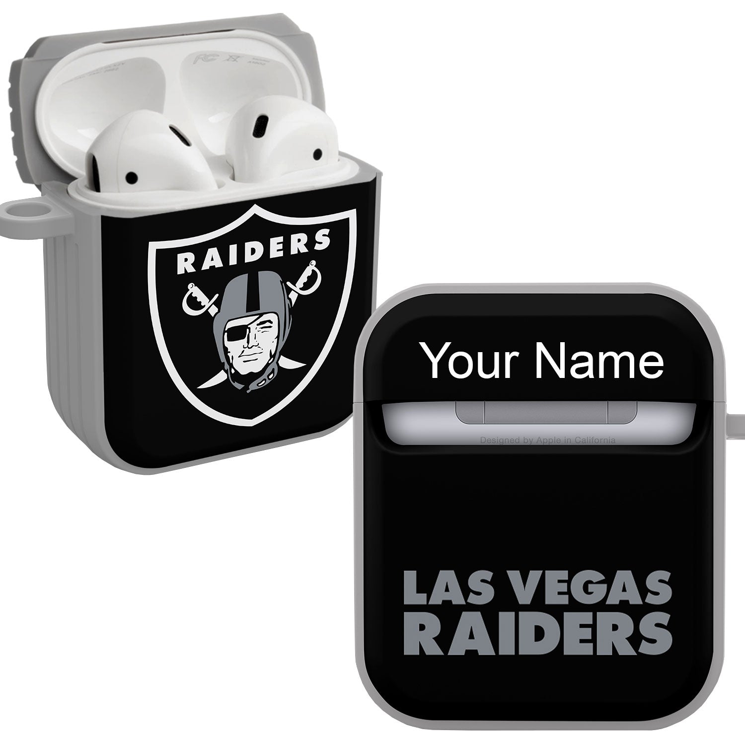 Las Vegas Raiders HDX Custom Name Case Cover for Apple AirPods Gen 1 & 2