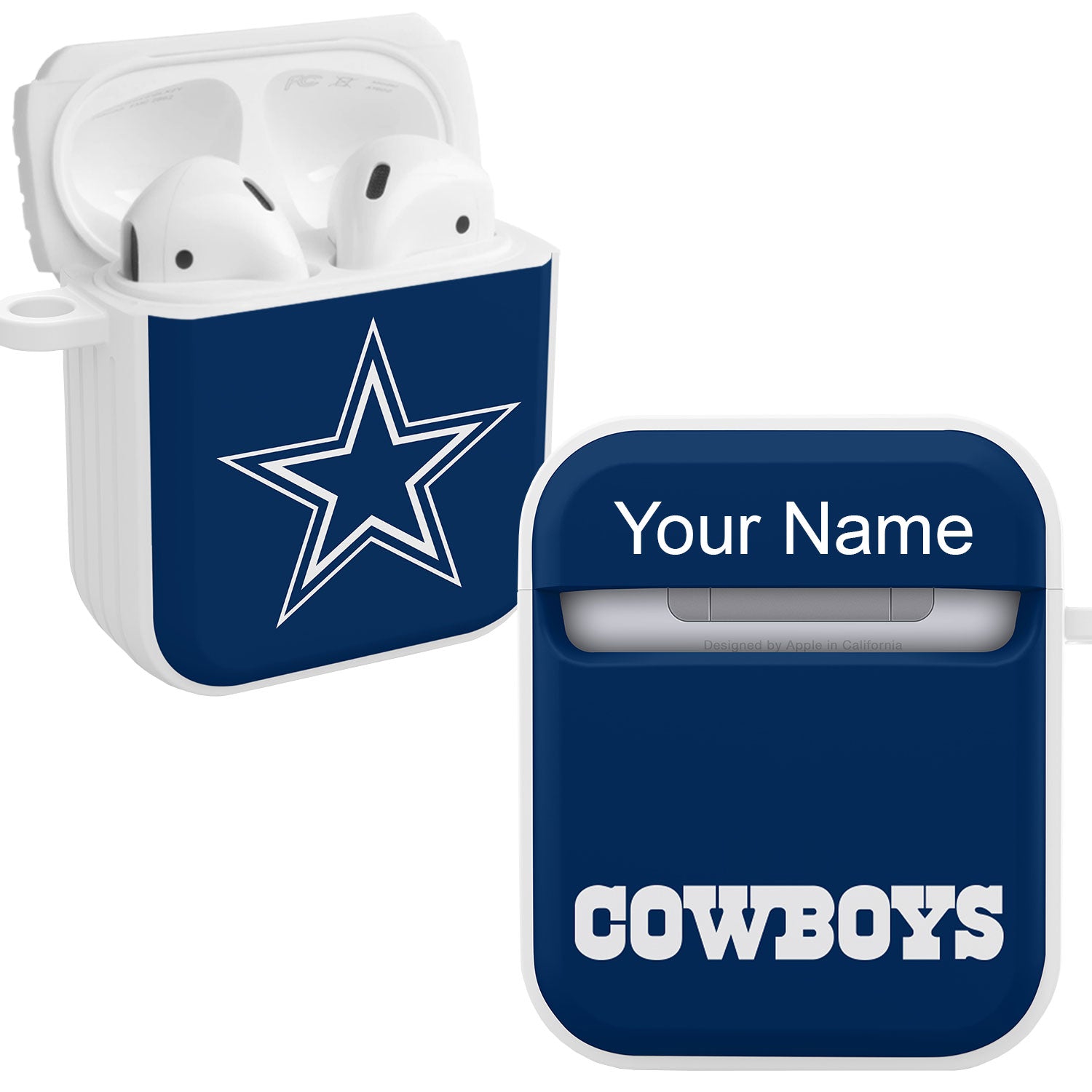 Dallas Cowboys HDX Custom Name Case Cover for Apple AirPods Gen 1 & 2