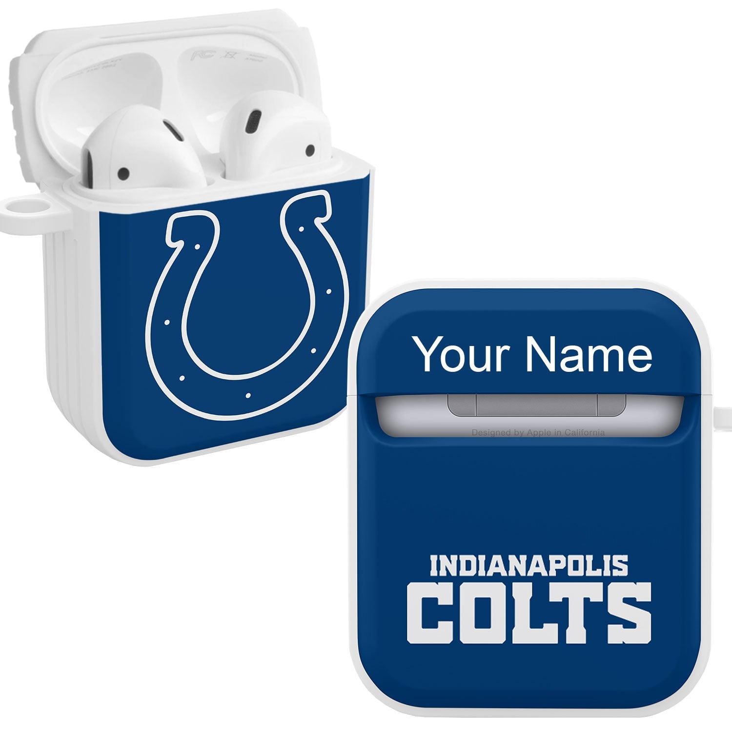 Indianapolis Colts HDX Custom Name Case Cover for Apple AirPods Gen 1 & 2