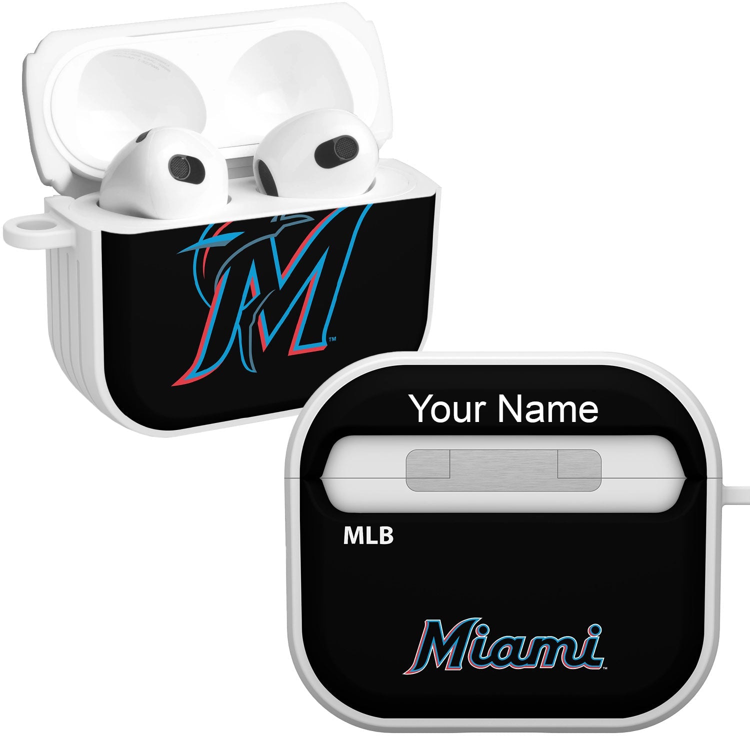 Miami Marlins HDX Custom Name Case Cover Compatible with Apple AirPods Gen 3