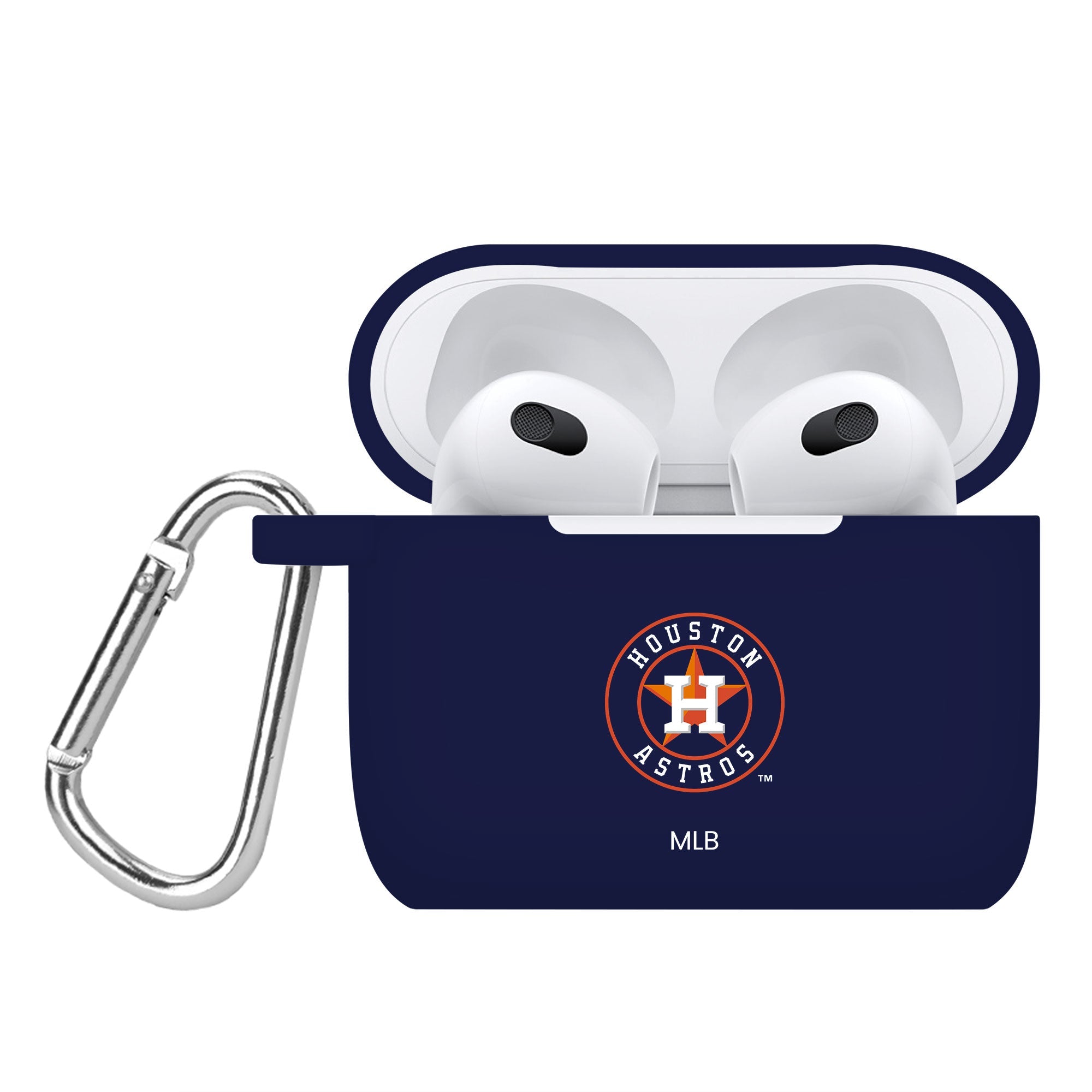 Game Time Houston Astros Silicone Case Cover Compatible with Apple AirPods Generation 3 Battery Case (Navy)