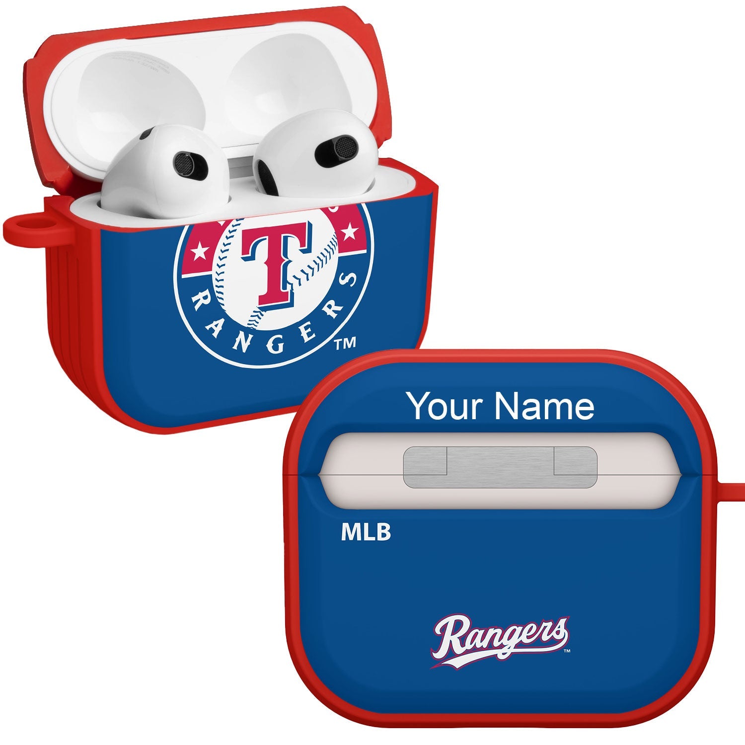 Texas Rangers HDX Custom Name Case Cover Compatible with Apple AirPods Gen 3