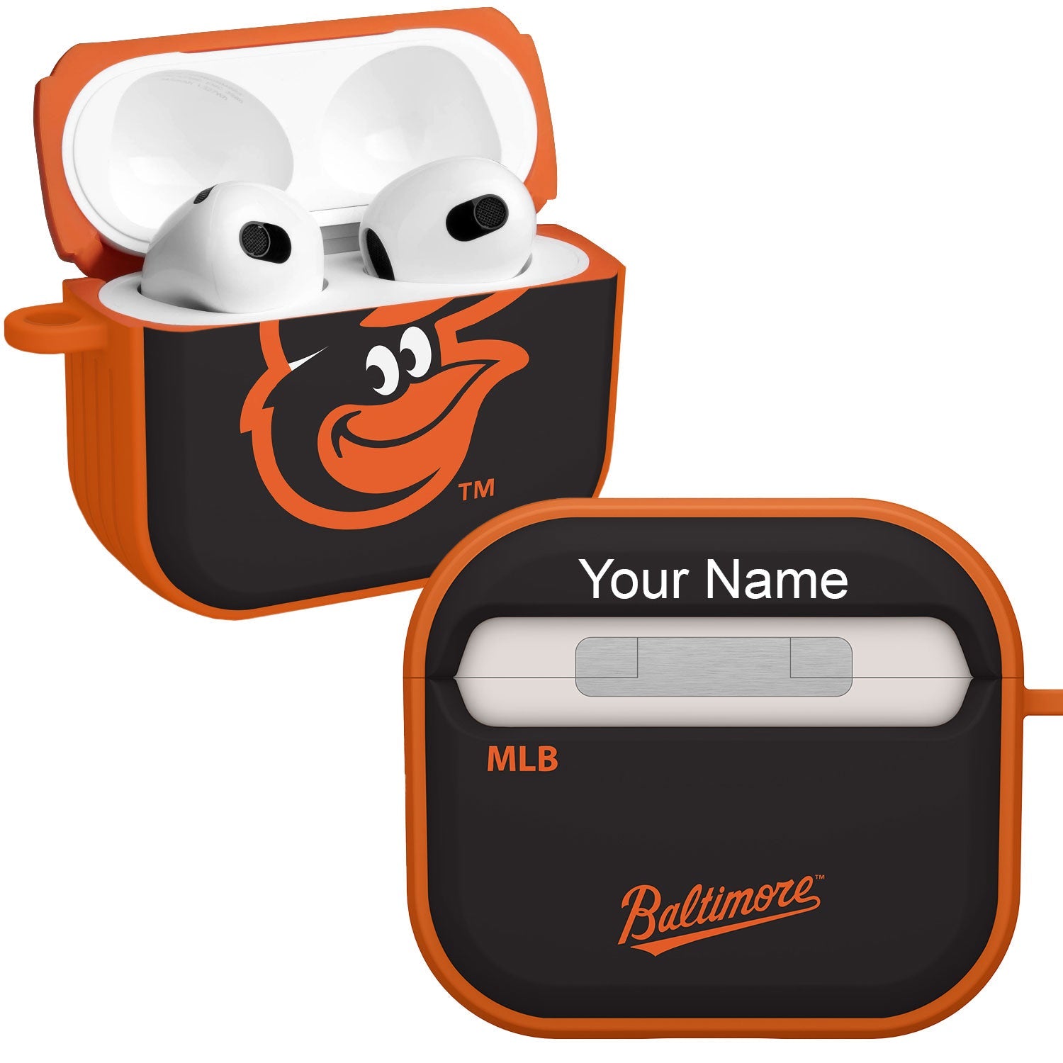 Baltimore Orioles HDX Custom Name Case Cover Compatible with Apple AirPods Gen 3