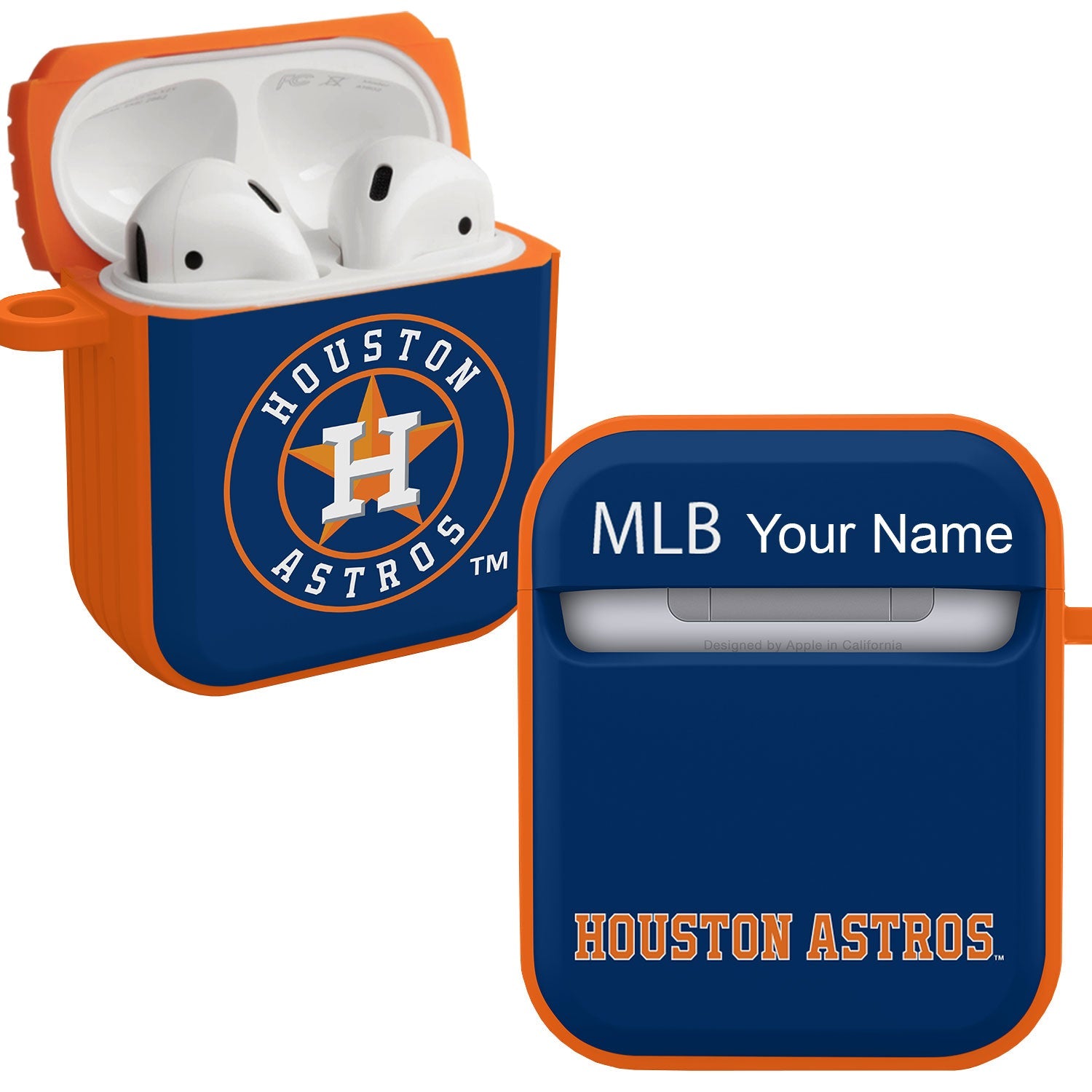 Houston Astros HDX Custom Name Case Cover Compatible with Apple AirPods Gen 1 & 2