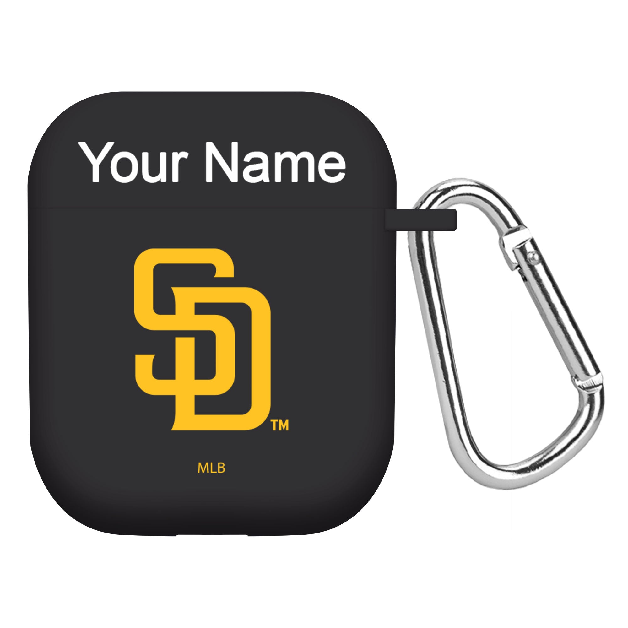 Game Time San Diego Padres HD Custom Name Case Cover Compatible with Apple AirPods Gen 1 & 2 Battery Case