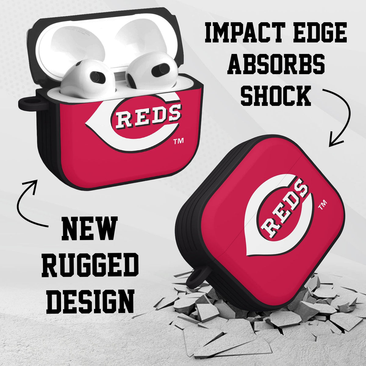 Cincinnati Reds HDX Custom Name Case Cover Compatible with Apple AirPods Gen 3