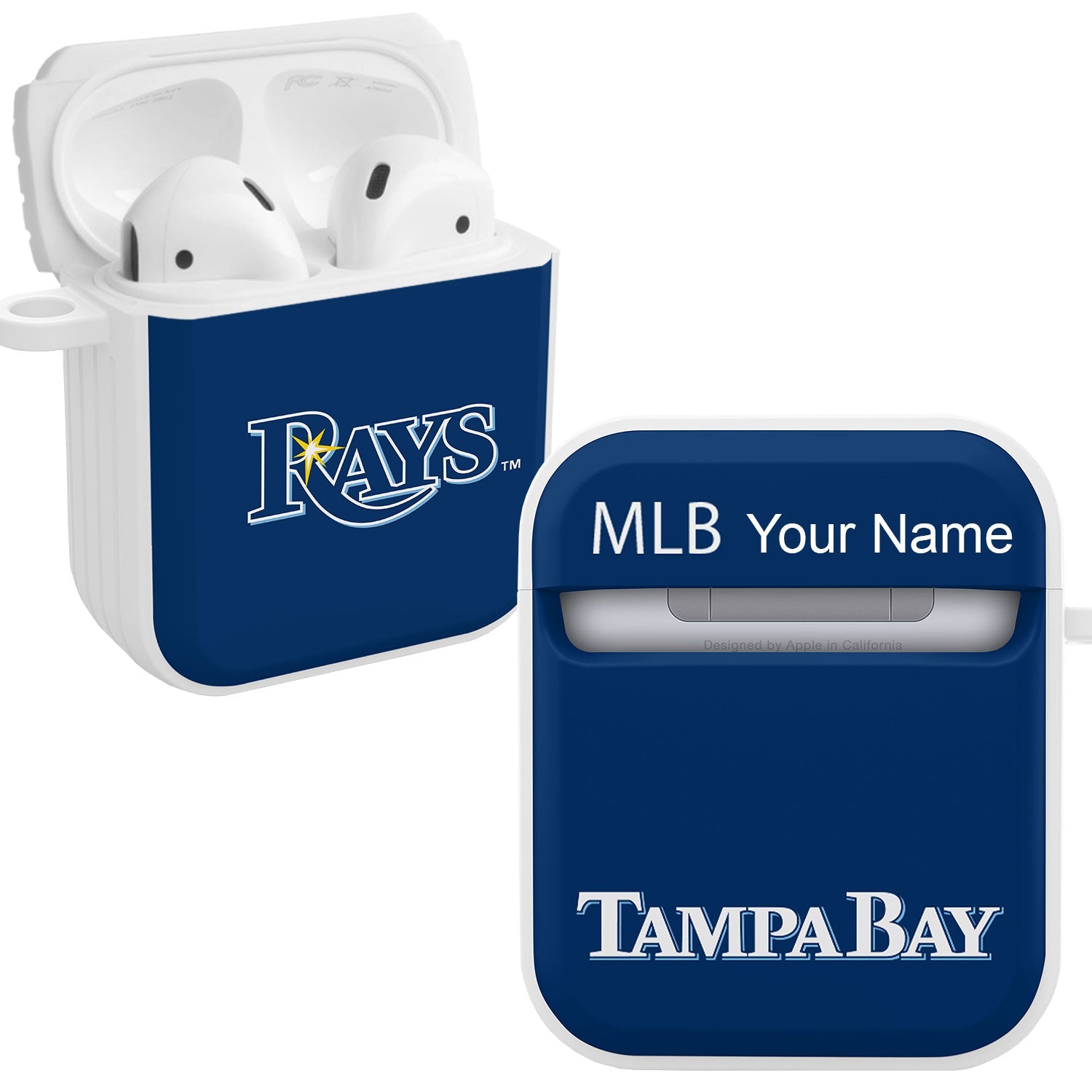 Tampa Bay Rays HDX Custom Name Case Cover Compatible with Apple AirPods Gen 1 & 2