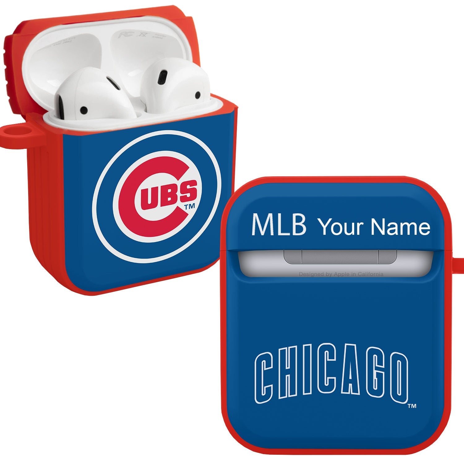 Chicago Cubs HDX Custom Name Case Cover Compatible with Apple AirPods Gen 1 & 2