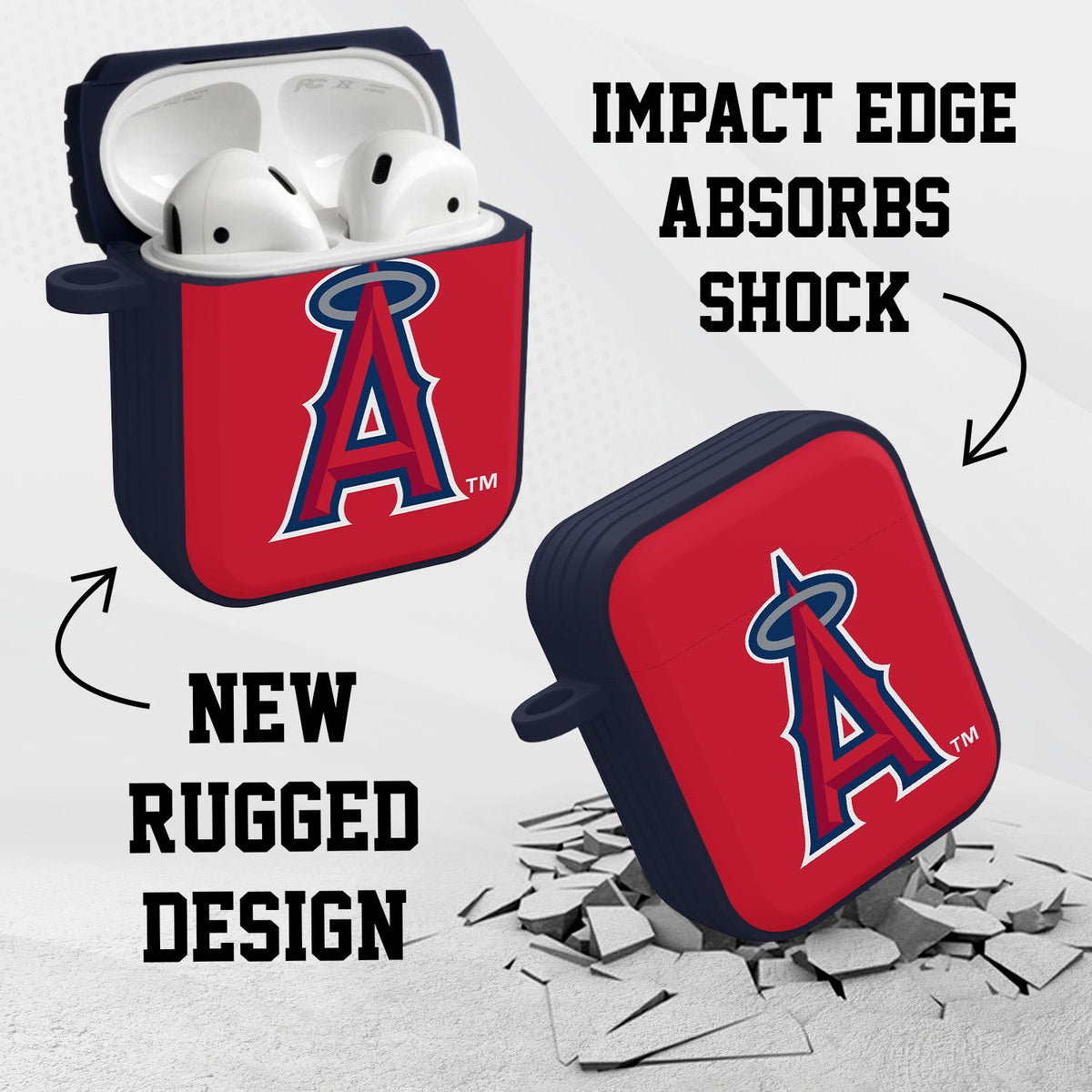 Los Angeles Angels HDX Custom Name Case Cover Compatible with Apple AirPods Gen 1 &amp; 2