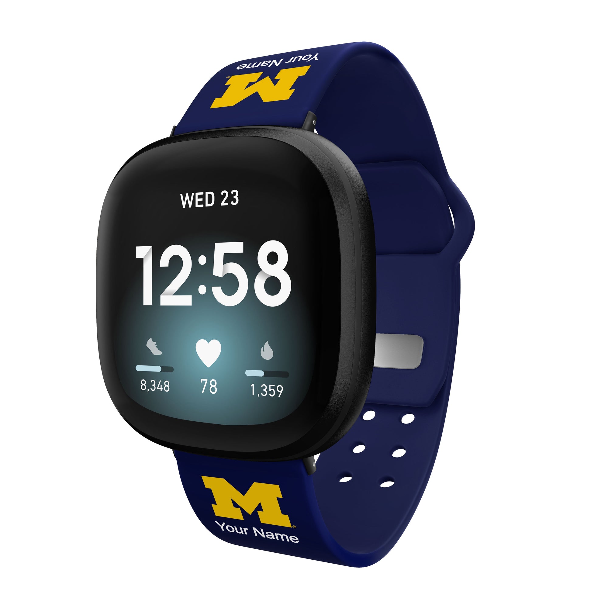 Michigan Wolverines Custom Name HD FitBit Versa 3 & Sense Watch Band