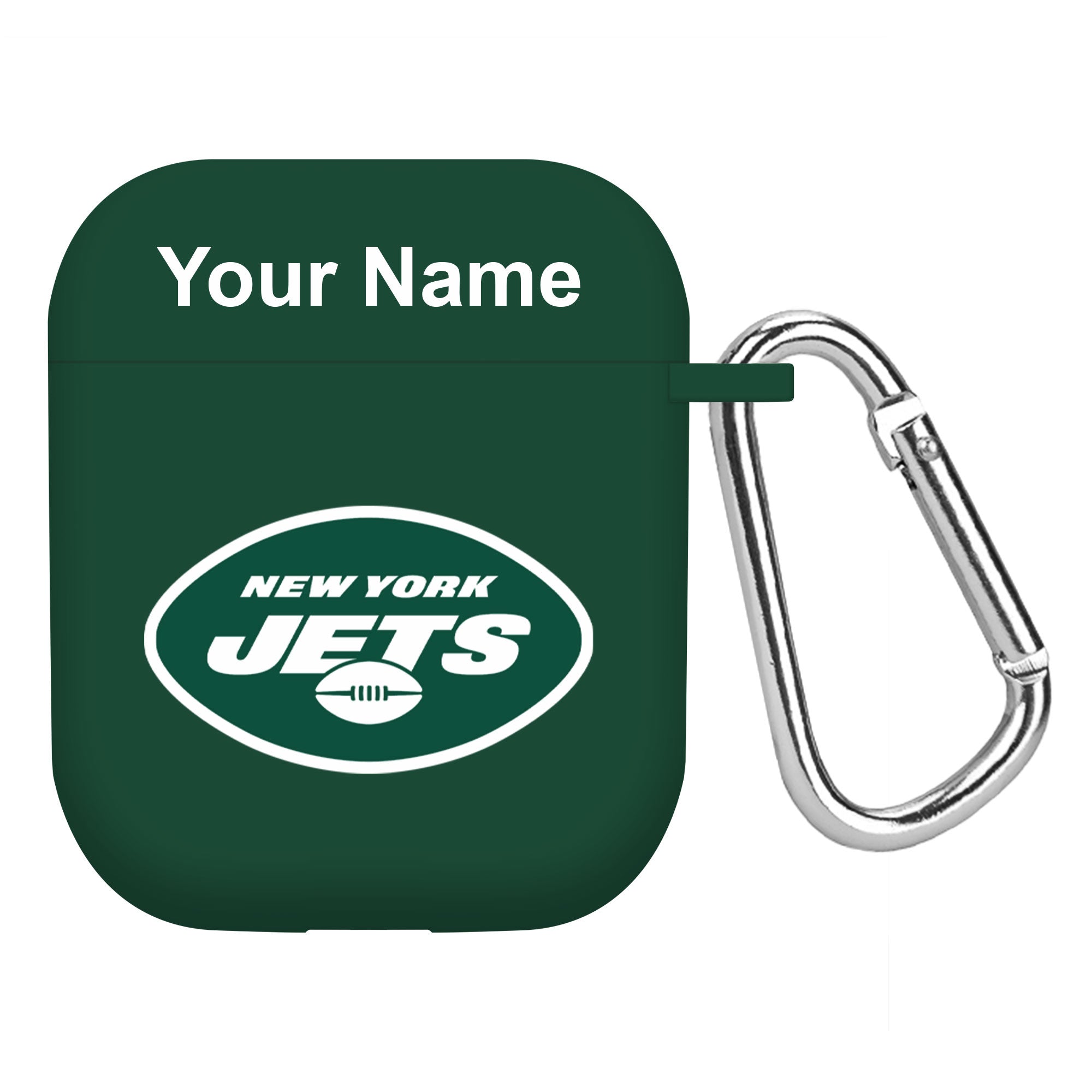 New York Jets Custom Name HD Apple AirPods Gen 1 & 2 Case Cover (Green)