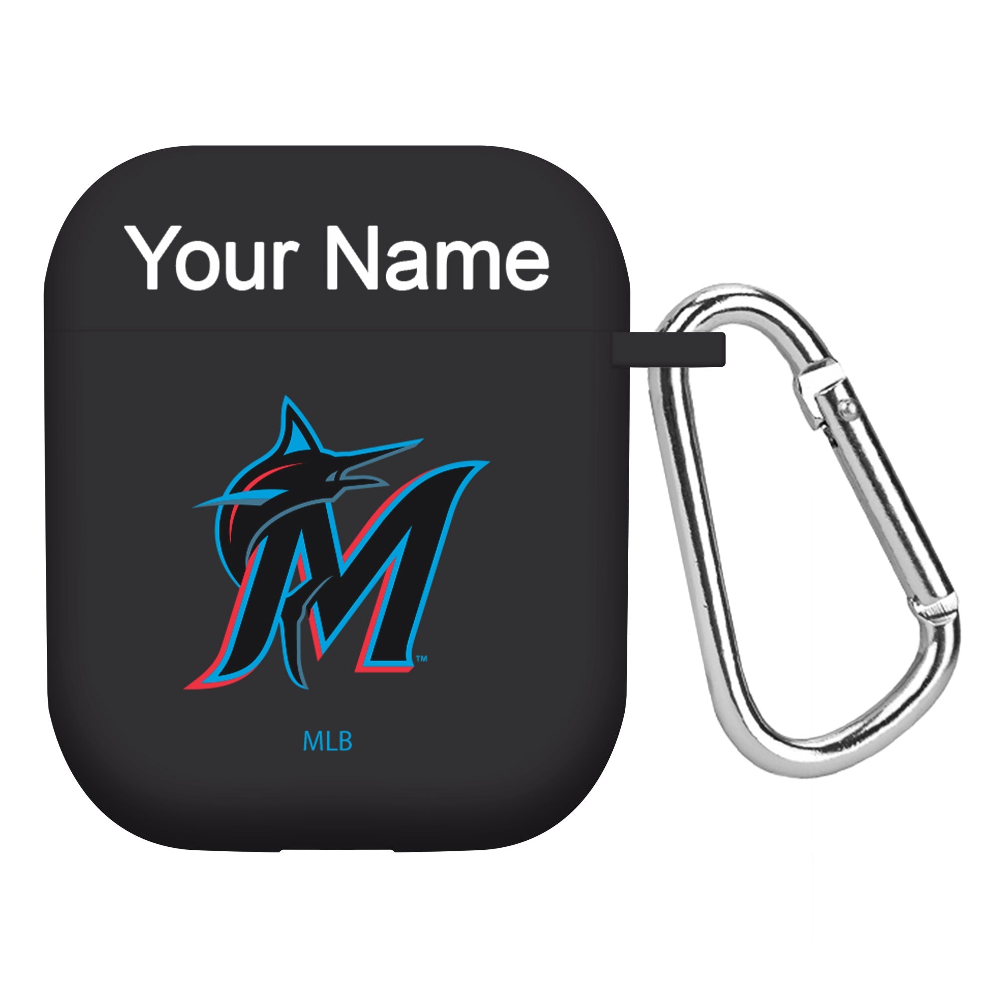 Game Time Miami Marlins HD Custom Name Case Cover Compatible with Apple AirPods Gen 1 & 2 Battery Case