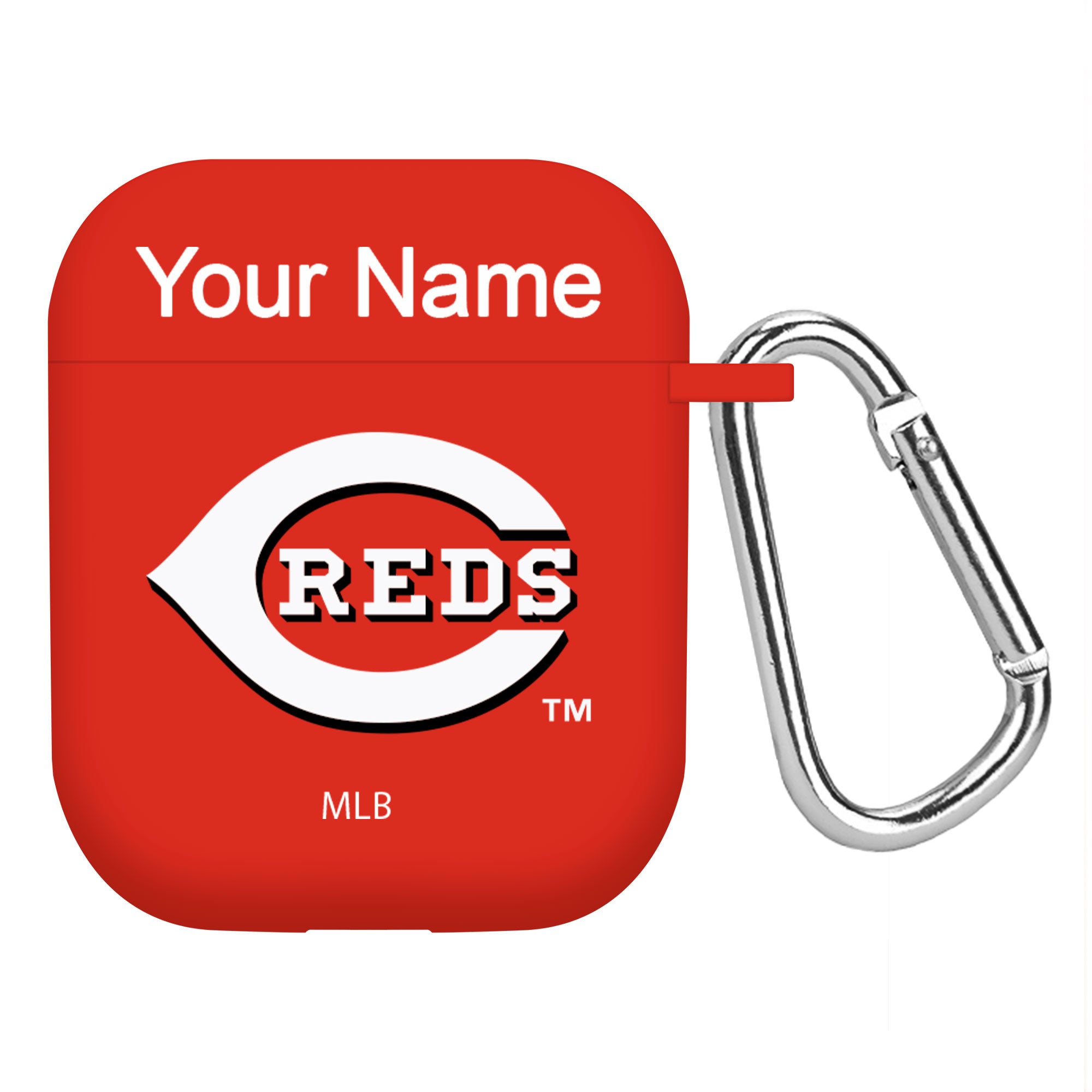 Game Time Cincinnati Reds HD Custom Name Case Cover Compatible with Apple AirPods Gen 1 & 2 Battery Case