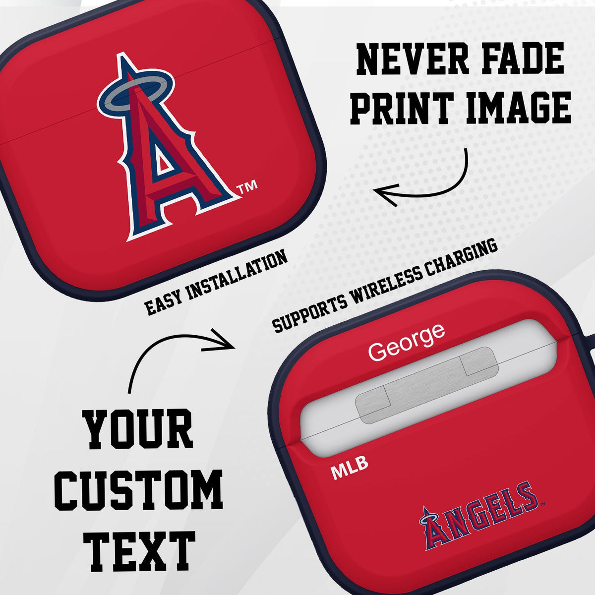 Los Angeles Angels HDX Custom Name Case Cover Compatible with Apple AirPods Gen 3